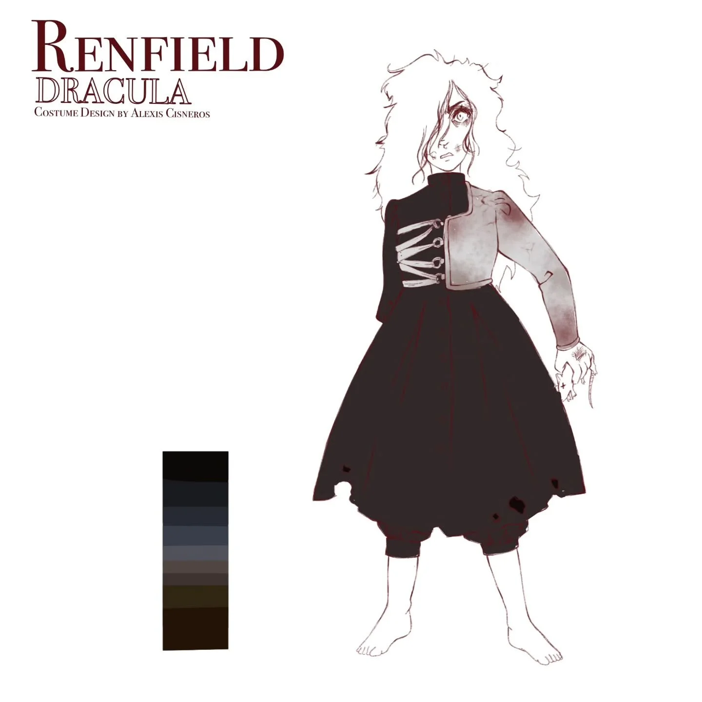 *TW:IMAGES CONTAIN DEPICTIONS OF BLOOD, VIOLENCE*
DRACULA:A FEMINIST REVENGE FANTASY, REALLY is out now until October 18th!
This is my second stint into designing a show and making it come to life. I, along with the other costume shop members, dedica