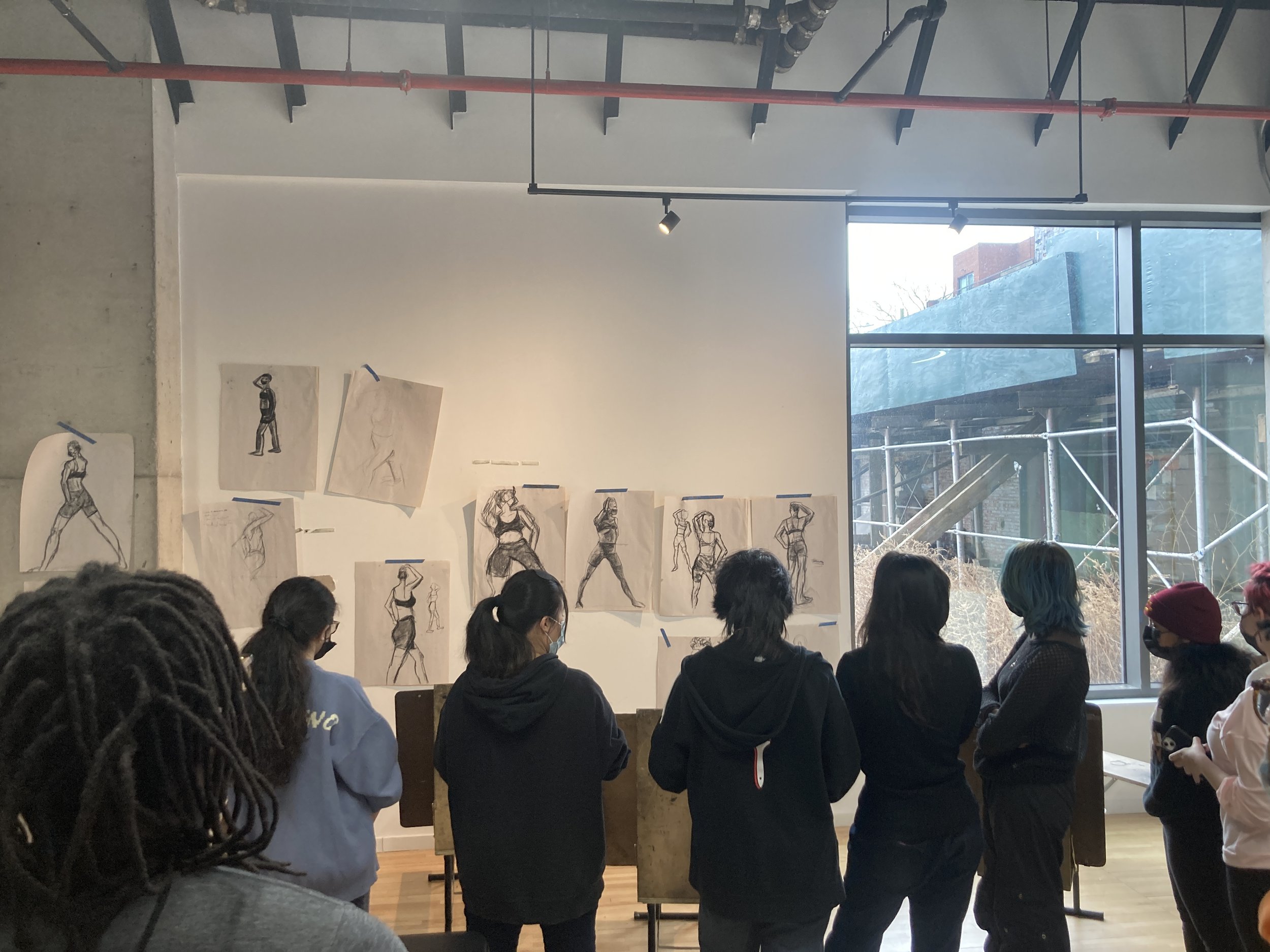 Class critique after Sketching with Street Dancers Volume 2 @ High 2 Art School Program/Queens Council on the Arts (2021)