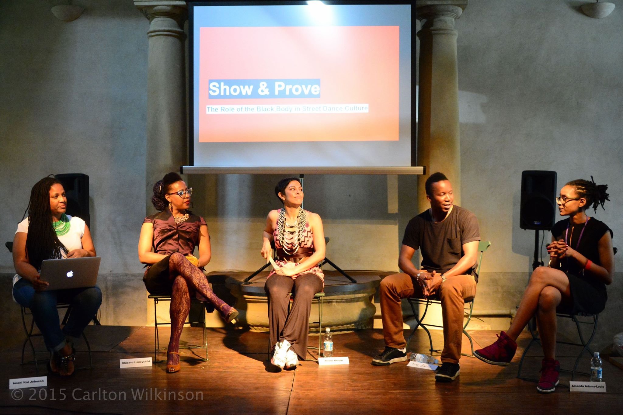 Show& Prove panel @ Black Portraiture{s} II: Imaging the Black Body and Re-staging Histories at Villa La Pietra, NYU Florence campus (2015)
(L-R) Dr. Imani Johnson, Chicava Tate, Dr. Naomi Bragin, Fritz Zamy & Lafotographeuse