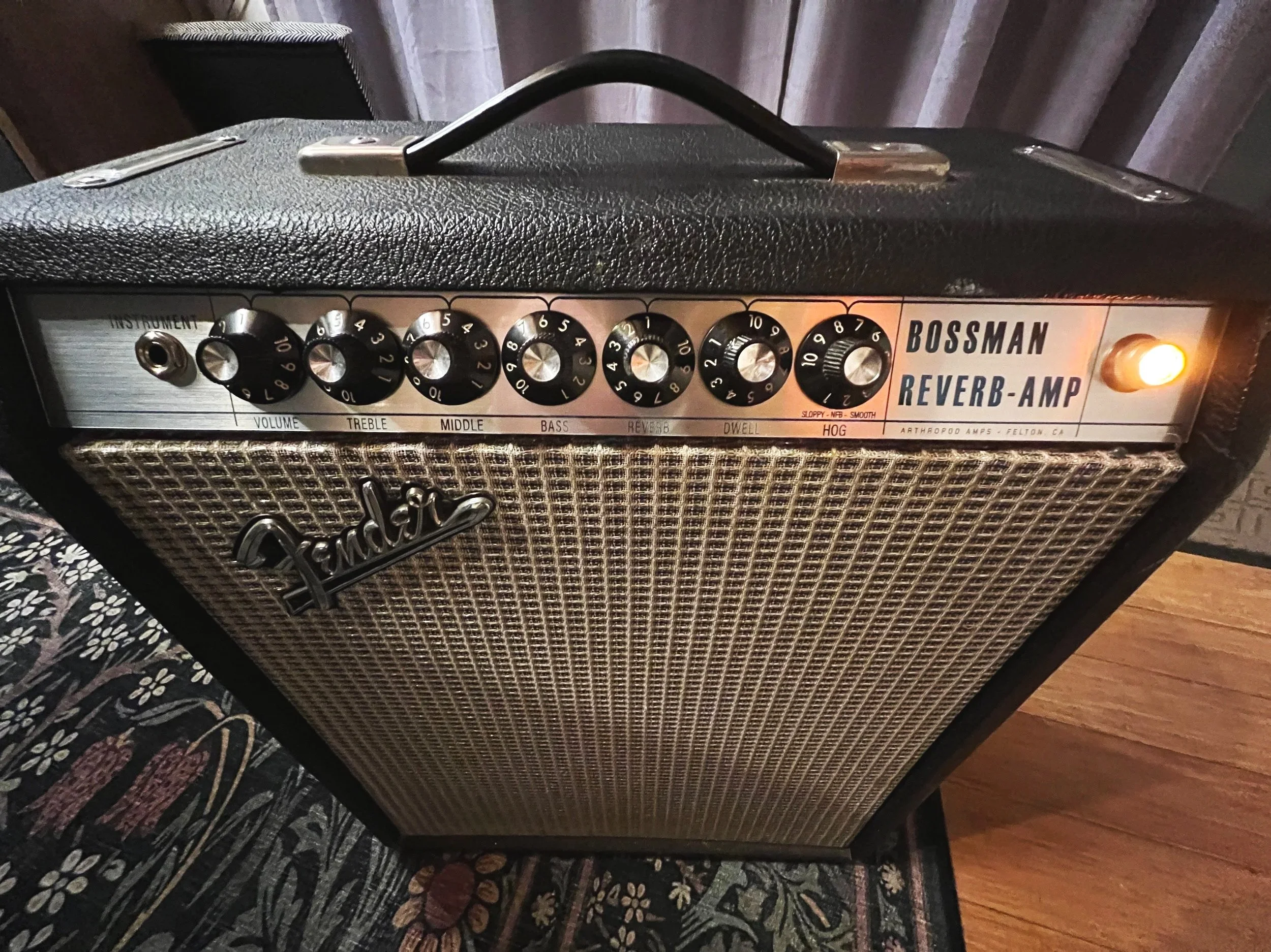 Custom faceplate: Musicmaster Bass to Princeton-esque Reverb