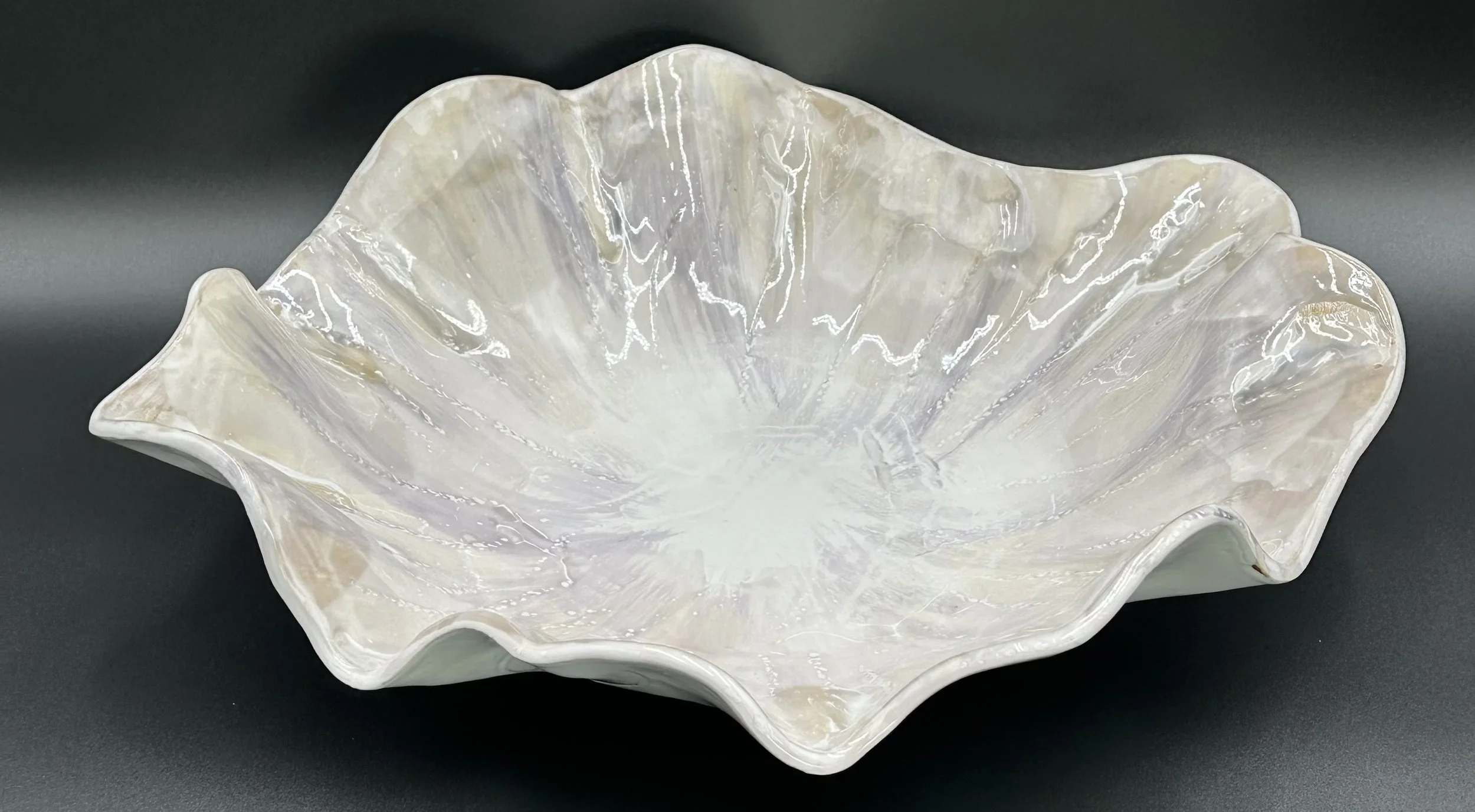 Large Hand-Built Fluted Bowl