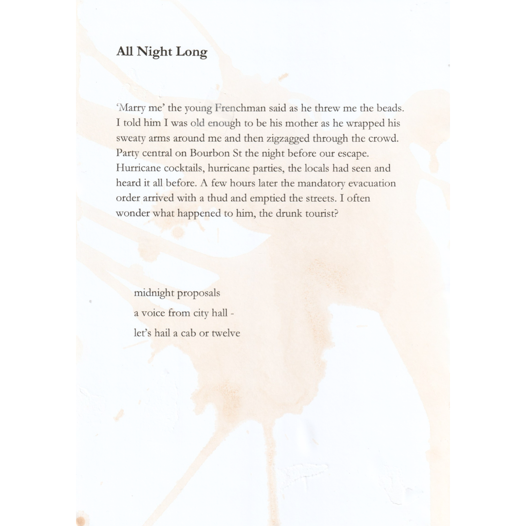 All night long haibun