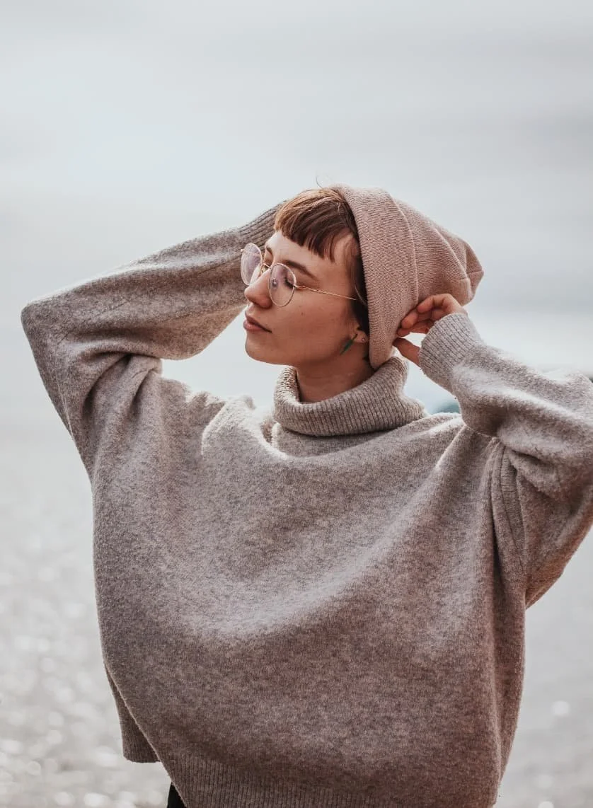 woman with sweater