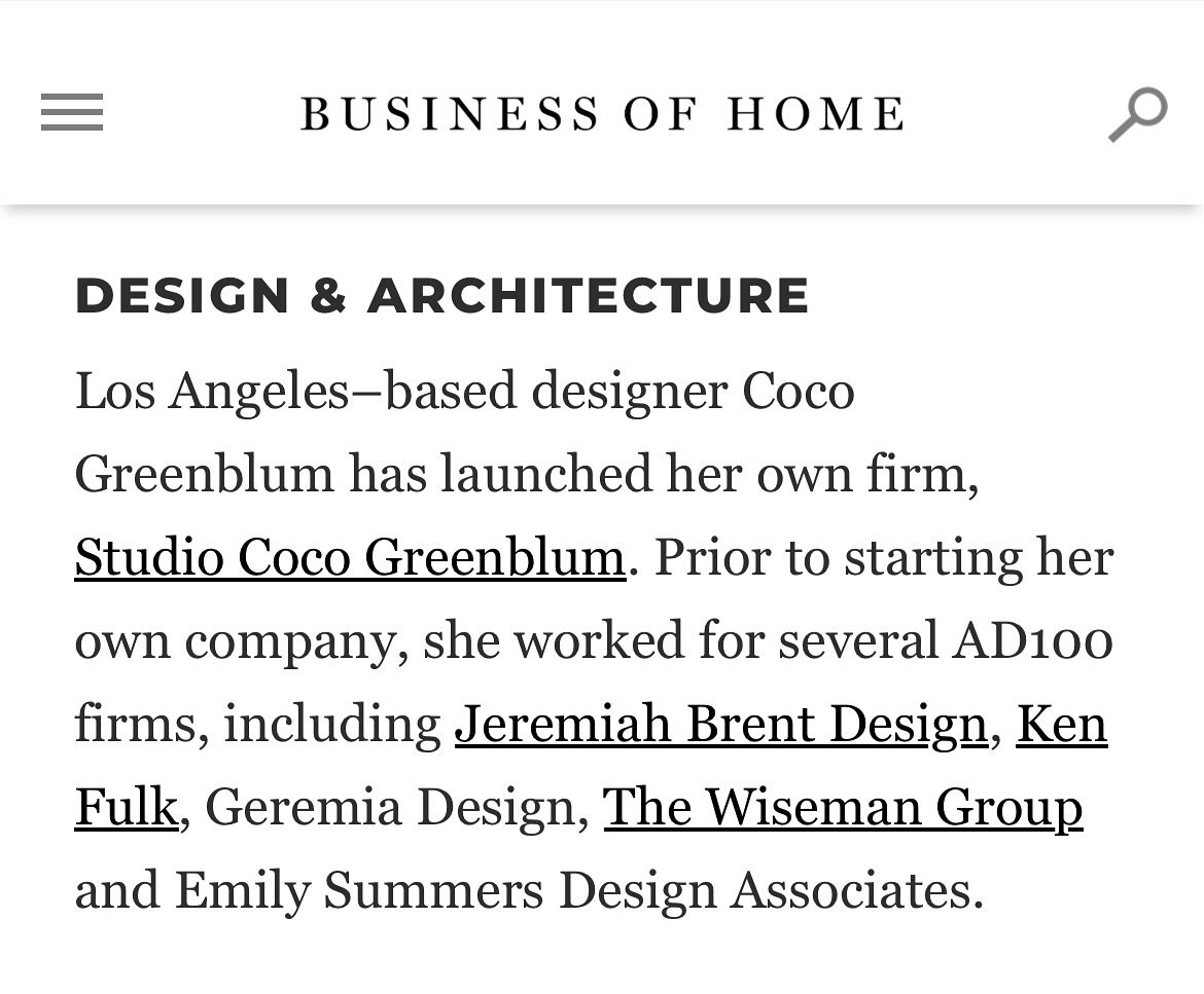 it me 🔎
thank you for the lovely mention @businessofhome 

happy two months STUDIO CG - exciting things ahead!