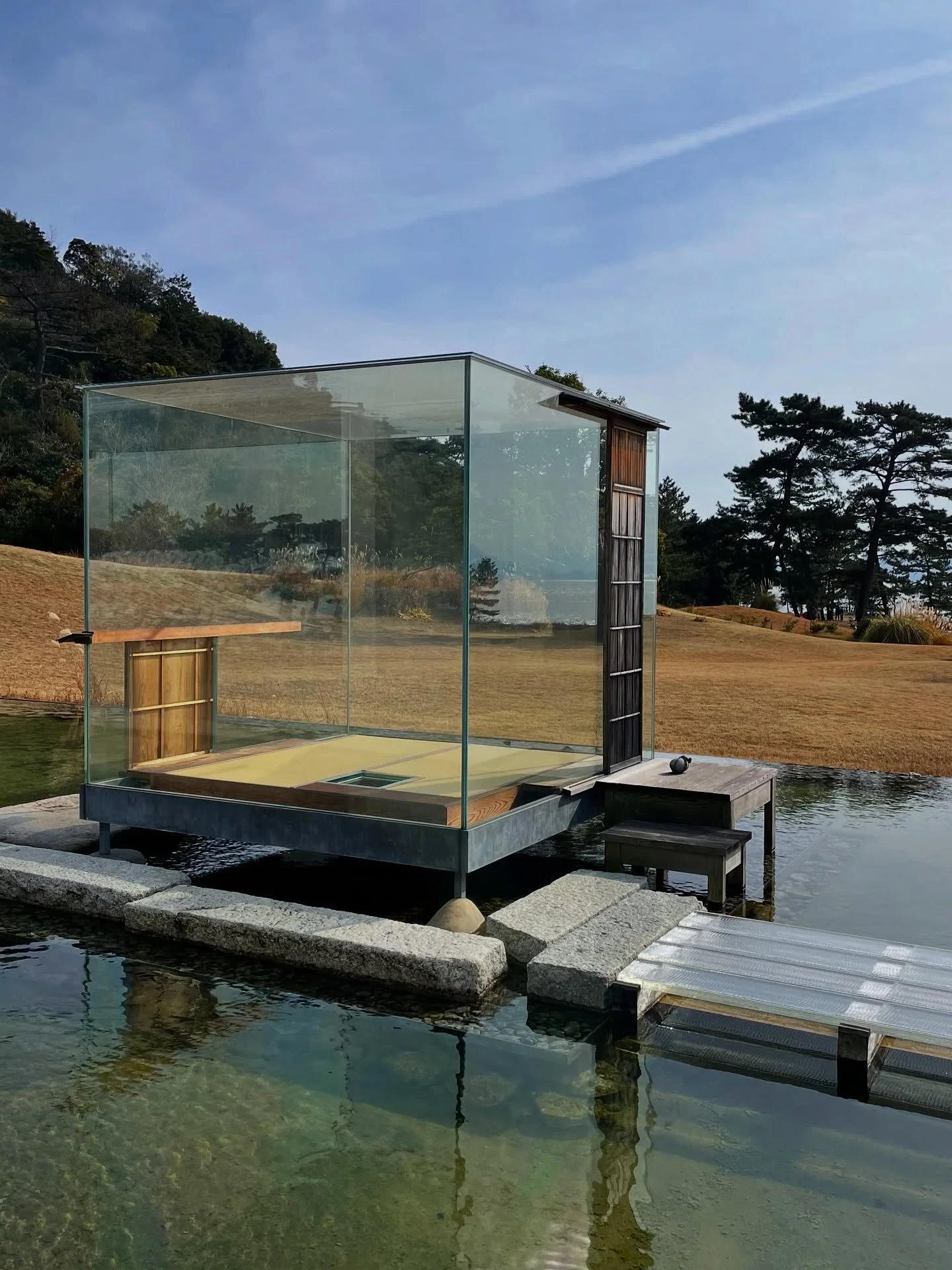 Experiencing Hiroshi Sugimoto&rsquo;s Glass Tea House in Japan earlier this year reminded me that the simplest gestures often leave the strongest impression - design doesn&rsquo;t need to speak loudly to move you 🍵 @benesse_artsite