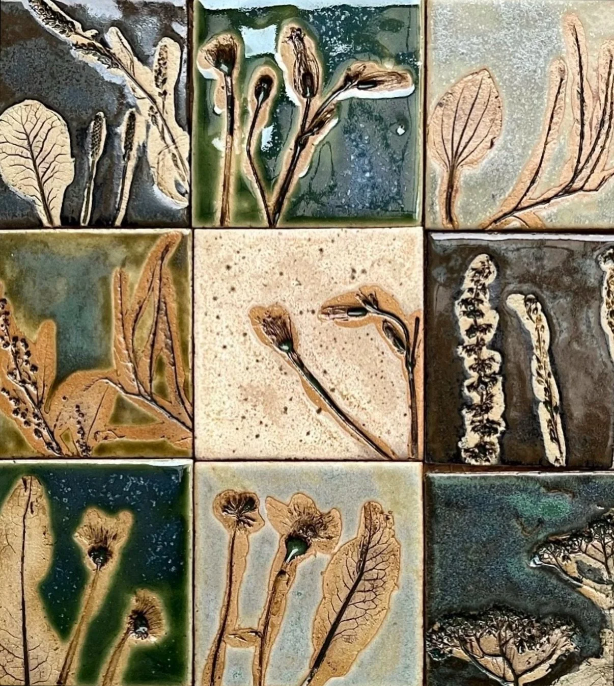 taking a moment for these custom &ldquo;Secret Garden&rdquo; tiles 🍂 coming soon to a mantel near you