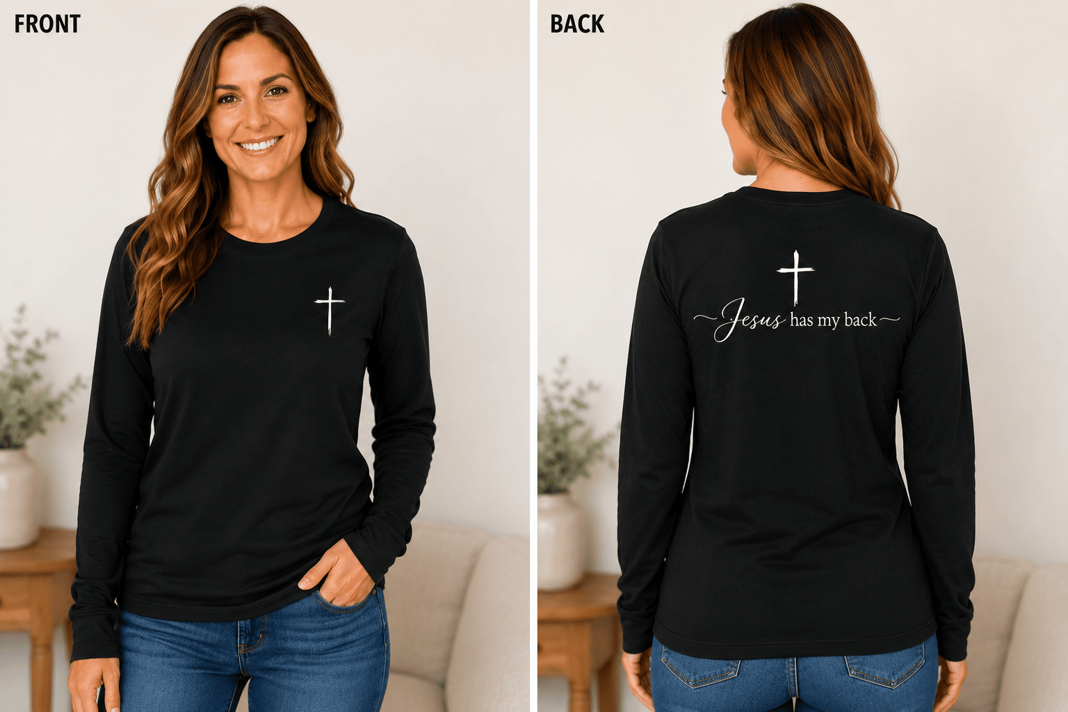 Jesus has my Back long sleeve shirt.png