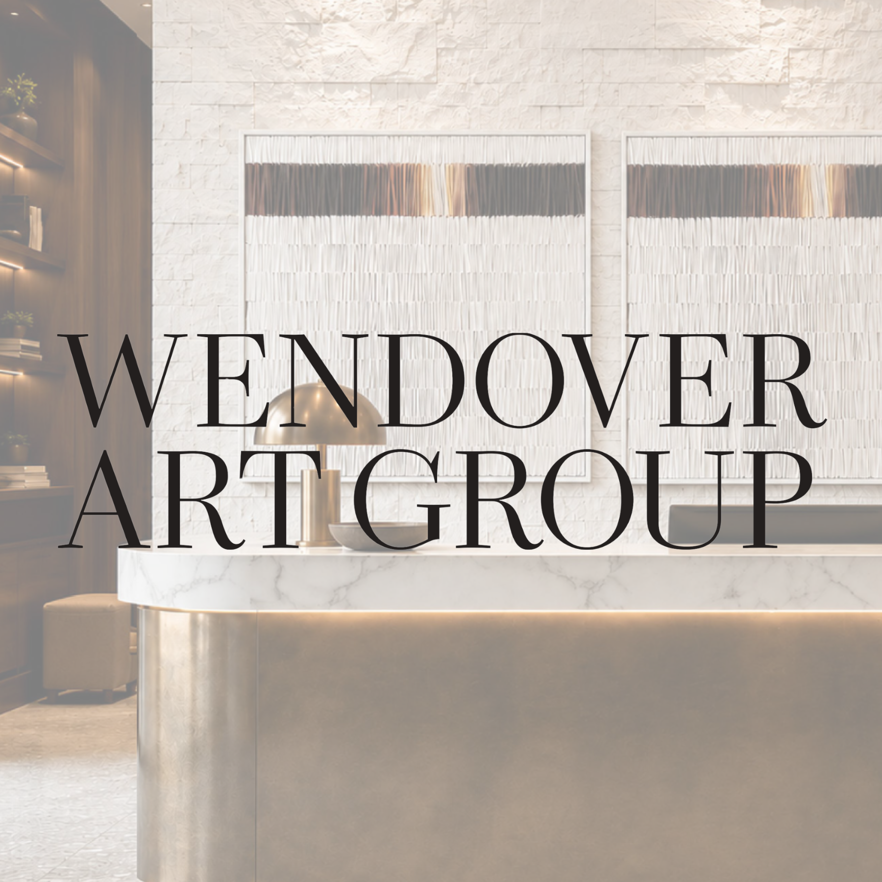 Artwork display at Wendover Art Group with various frames on the wall.