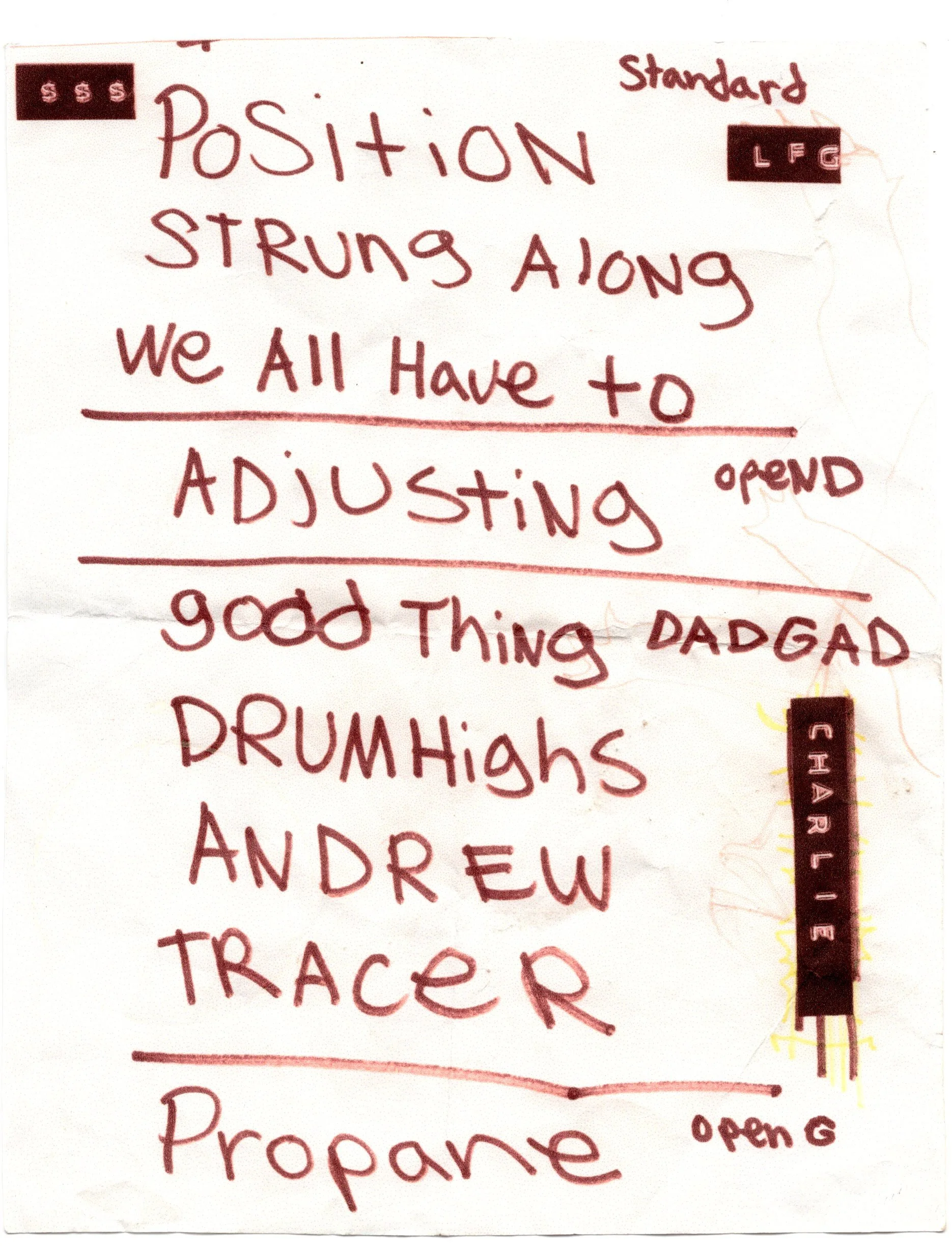 Charlie set list at post 92 