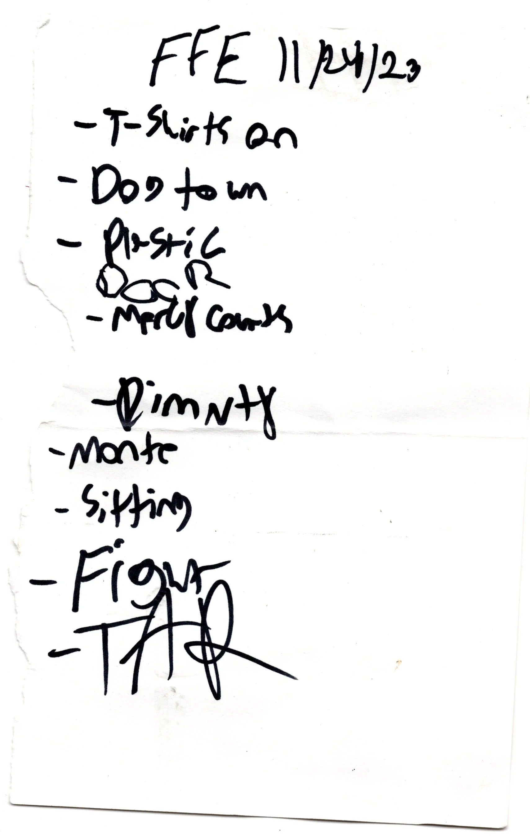 Flowers for Emily set list 