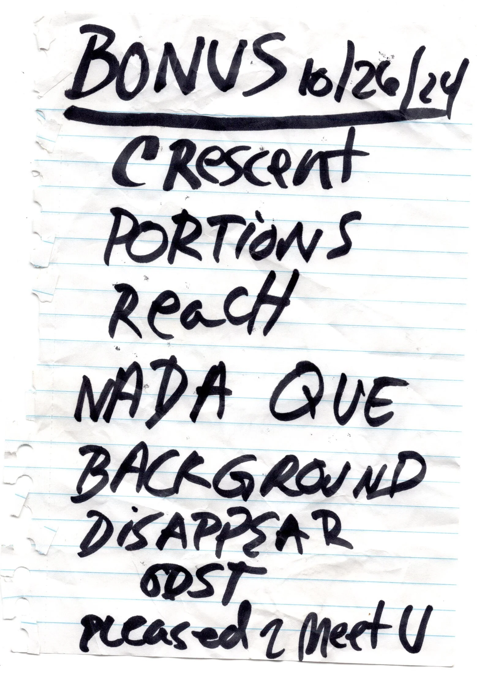 Bonus halloween cover show setlist 