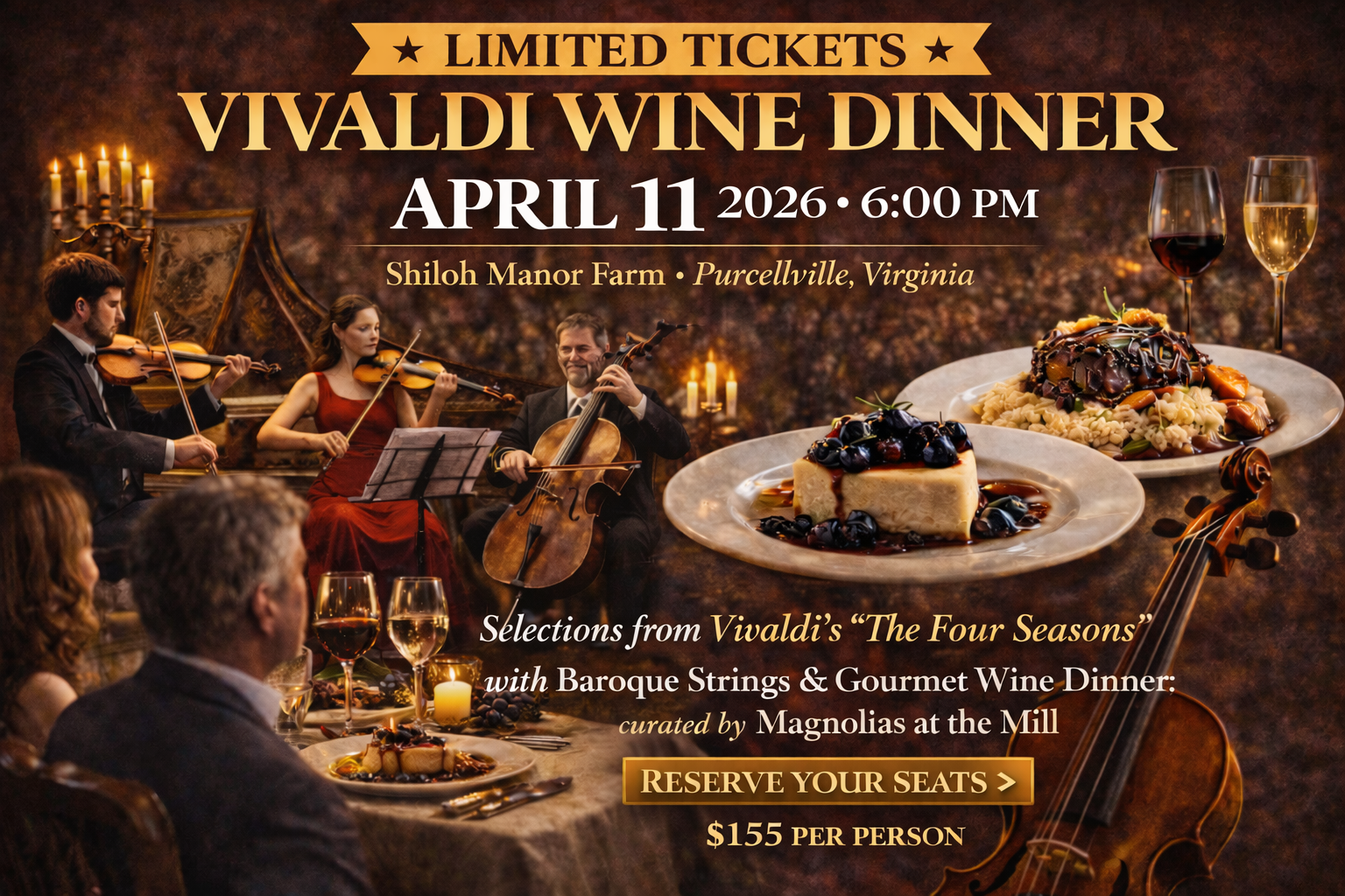 Vivaldi Wine Dinner at Shiloh Manor Farm