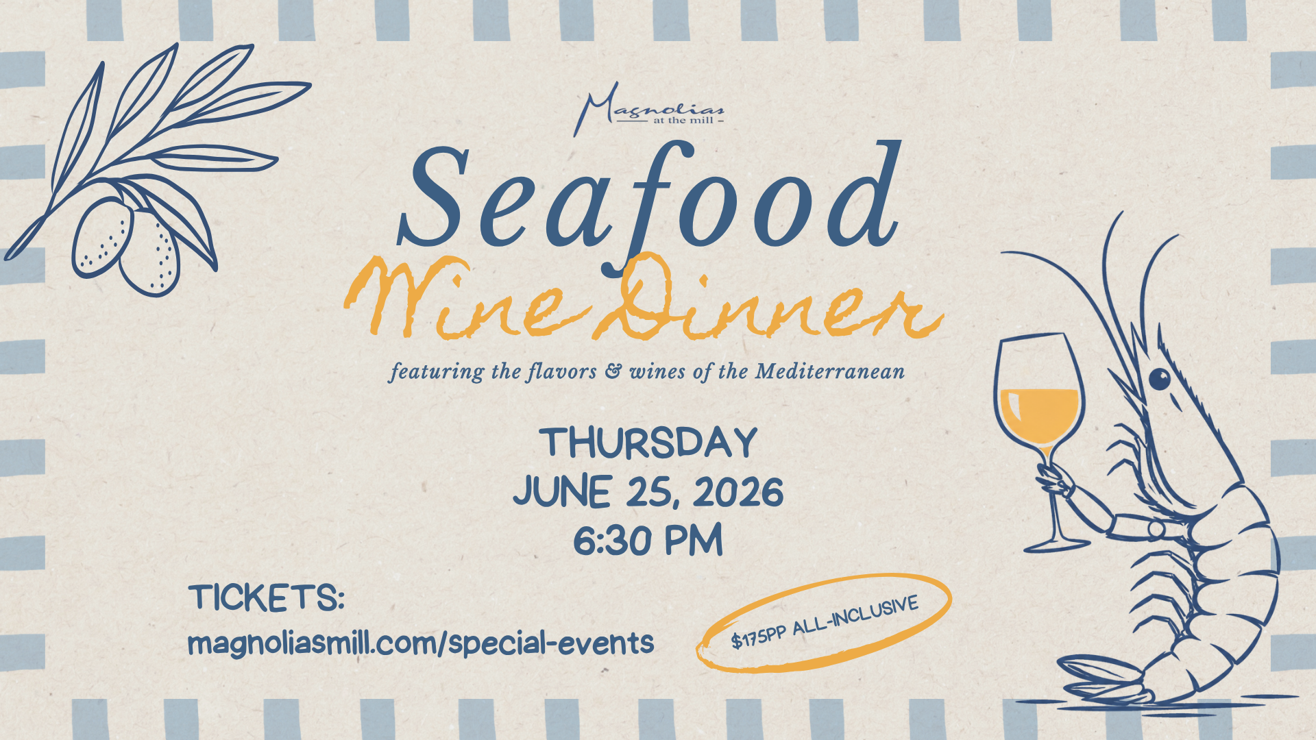 Mediterranean Seafood Wine Dinner