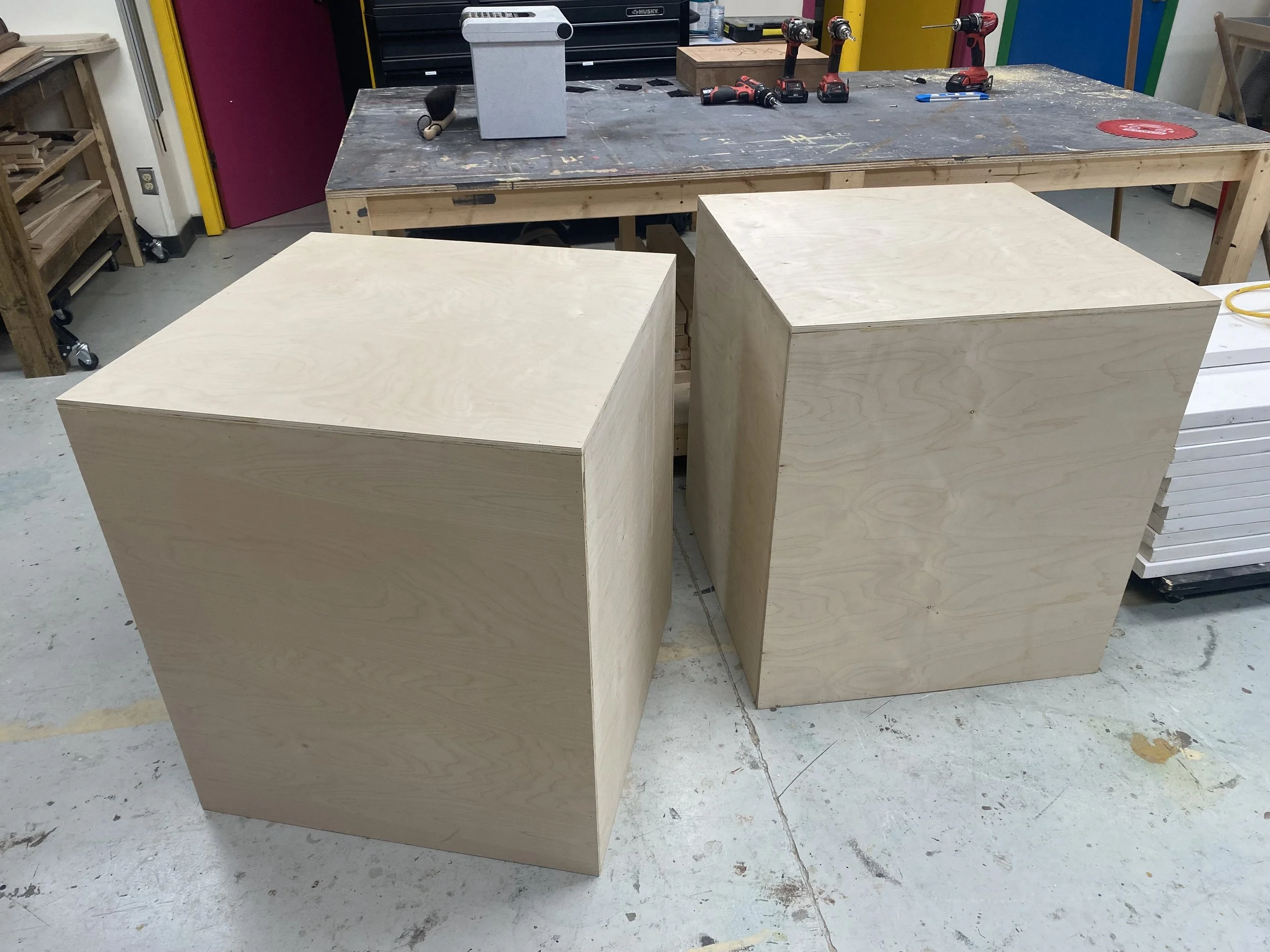 Plynths for an art exhibit