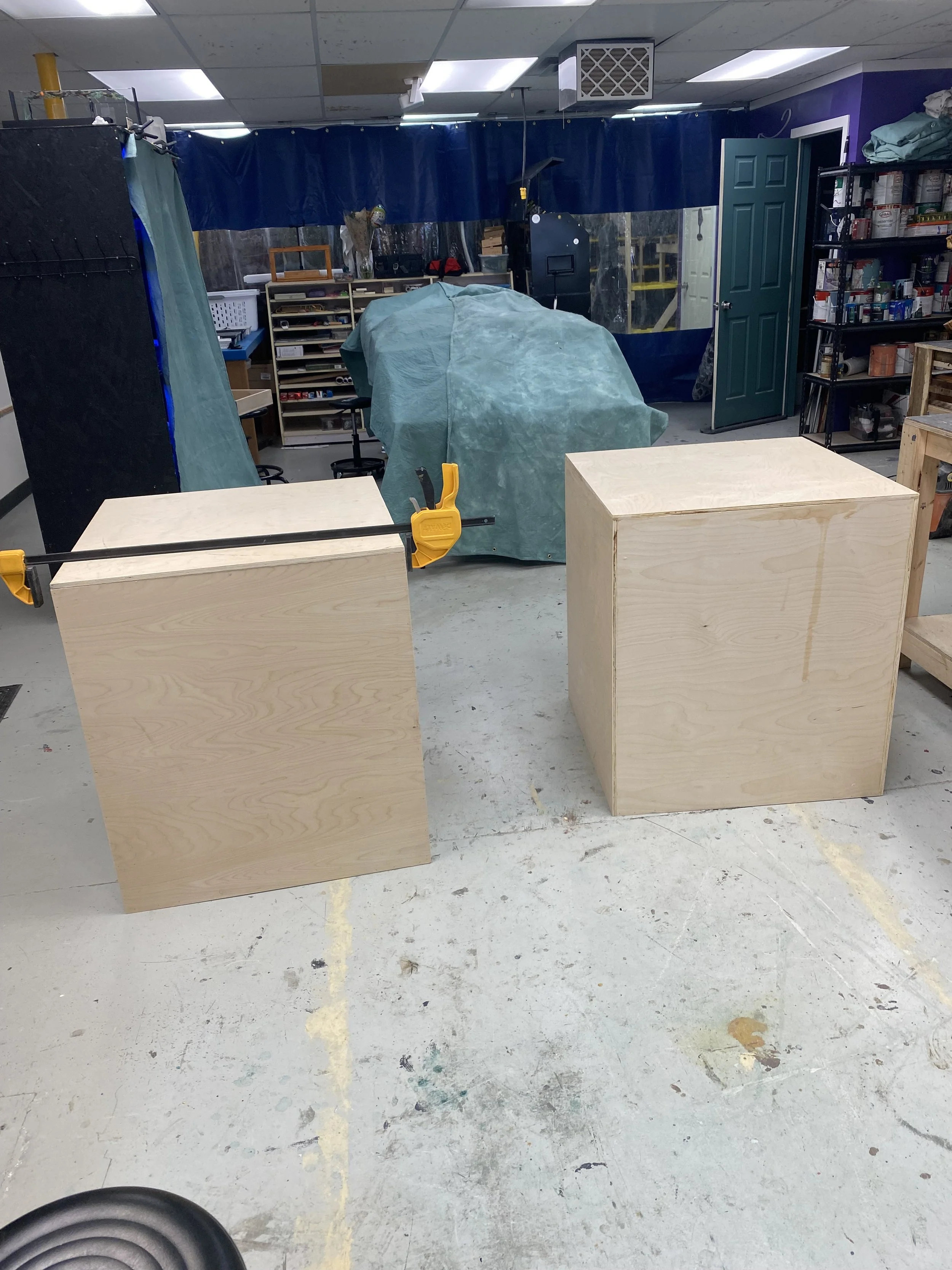 Plynths for an art exhibit