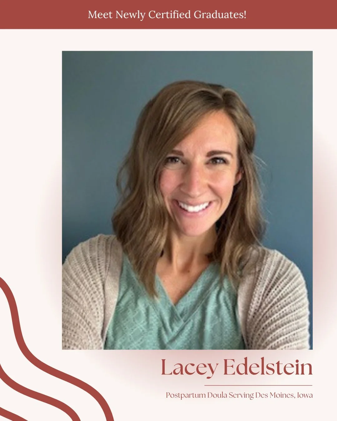 Say hello to Lacey Edelstein, a newly certified Postpartum Doula proudly serving families in Des Moines, Iowa! π
Lacey brings a nurturing spirit and a heart for helping new parents feel supported, confident, and cared for during the tender postpart