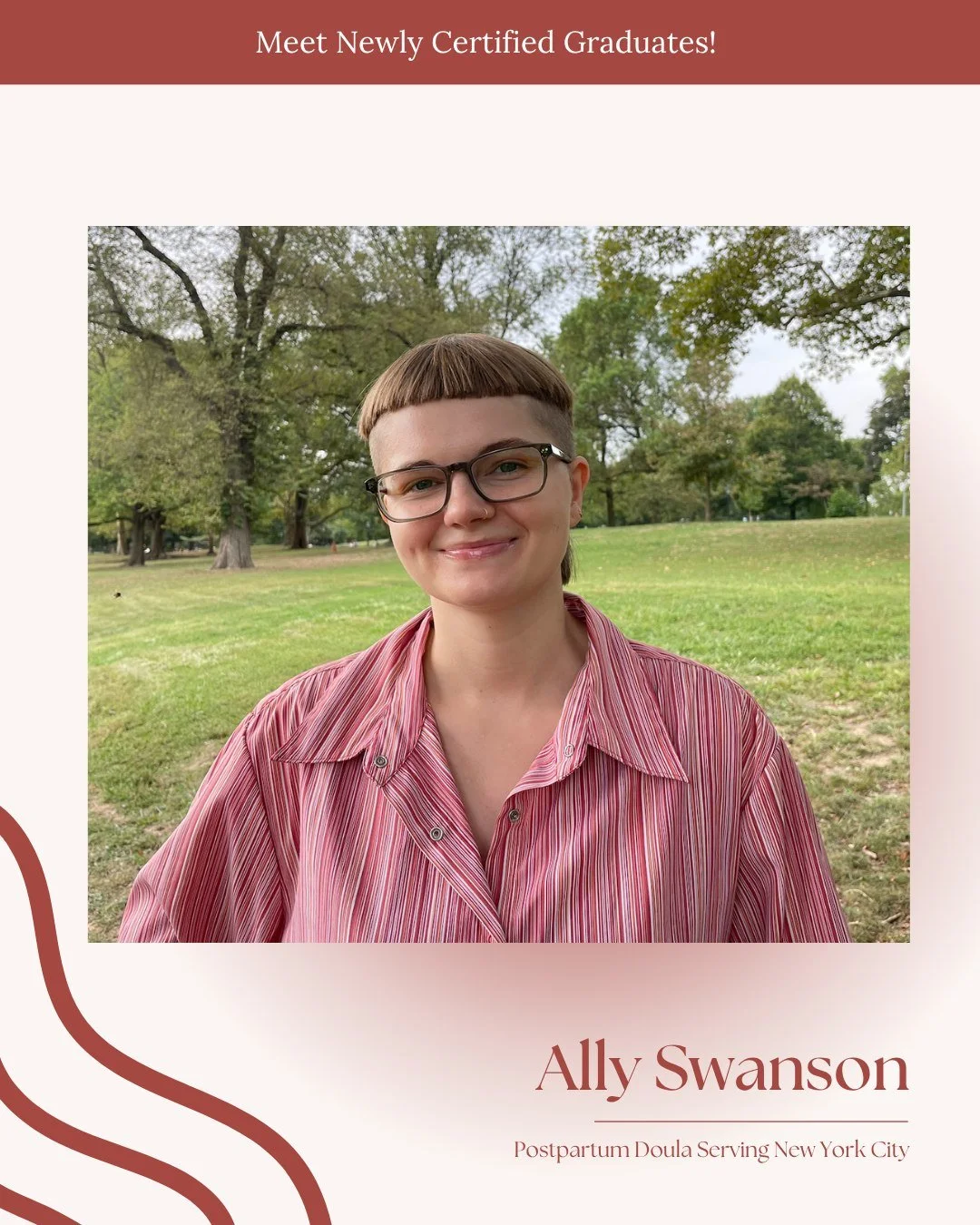 Meet Ally Swanson, a newly certified Postpartum Doula now serving families in New York City! 
Ally brings a gentle and grounding presence to her work, supporting new parents as they transition into life with a newborn. Her thoughtful, nonjudgmental