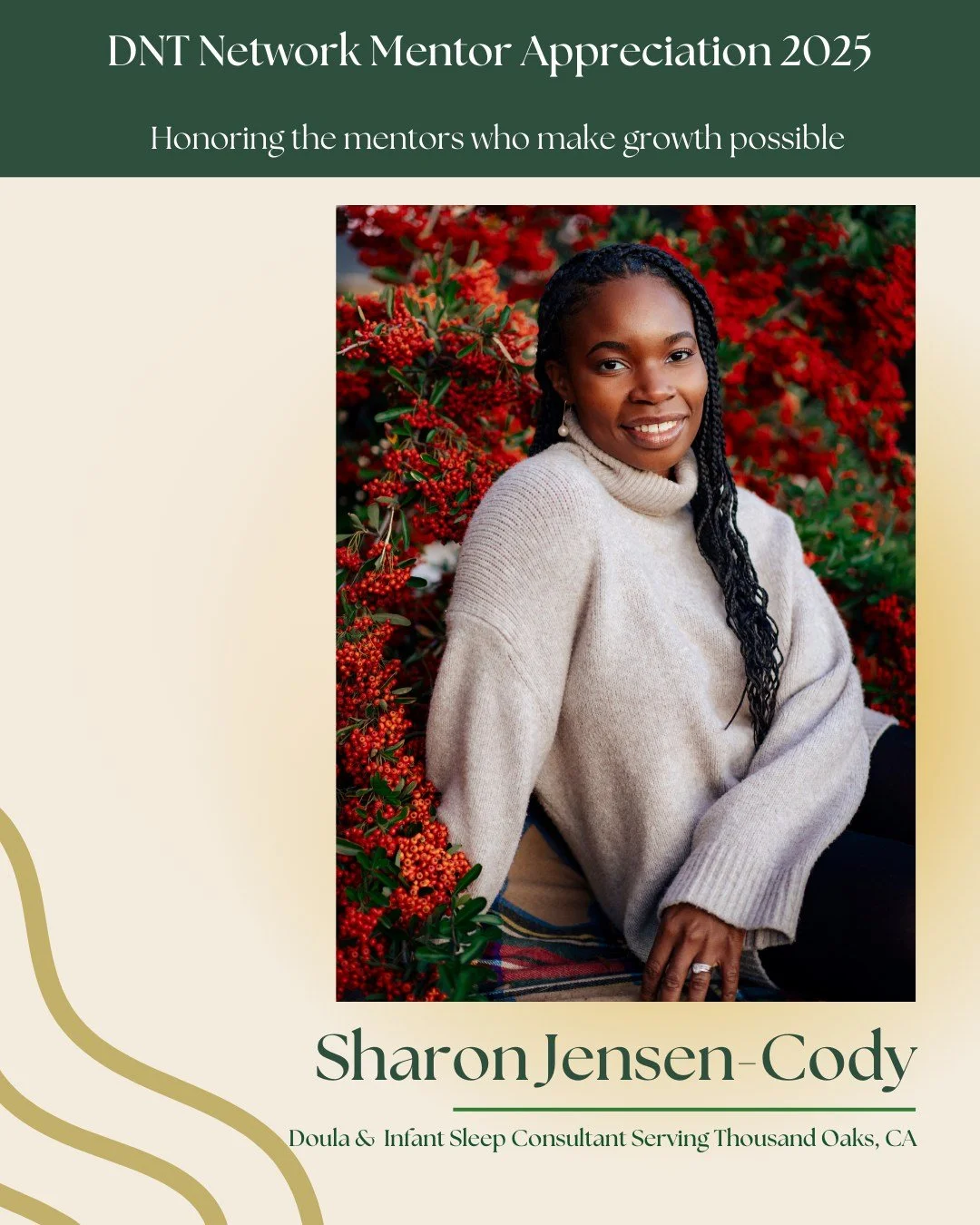 We&rsquo;re honored to recognize Sharon Jensen-Cody, one of our incredible DNT Network mentors. Through thoughtful interview conversations, generous insight, and grounded guidance, Sharon supports students as they grow into confident, ethical profess