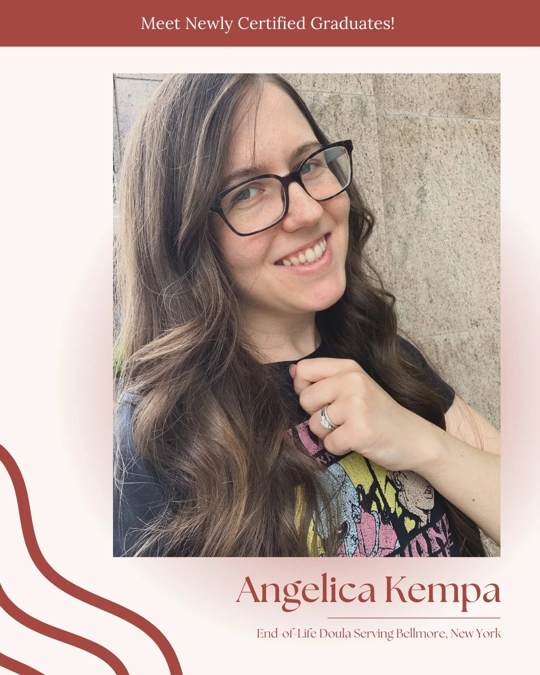 Please join us in welcoming Angelica Kempa, a newly certified End-of-Life Doula serving families in Bellmore, New York.

Angelica approaches this sacred work with deep compassion, gentle presence, and a true calling to support individuals and familie