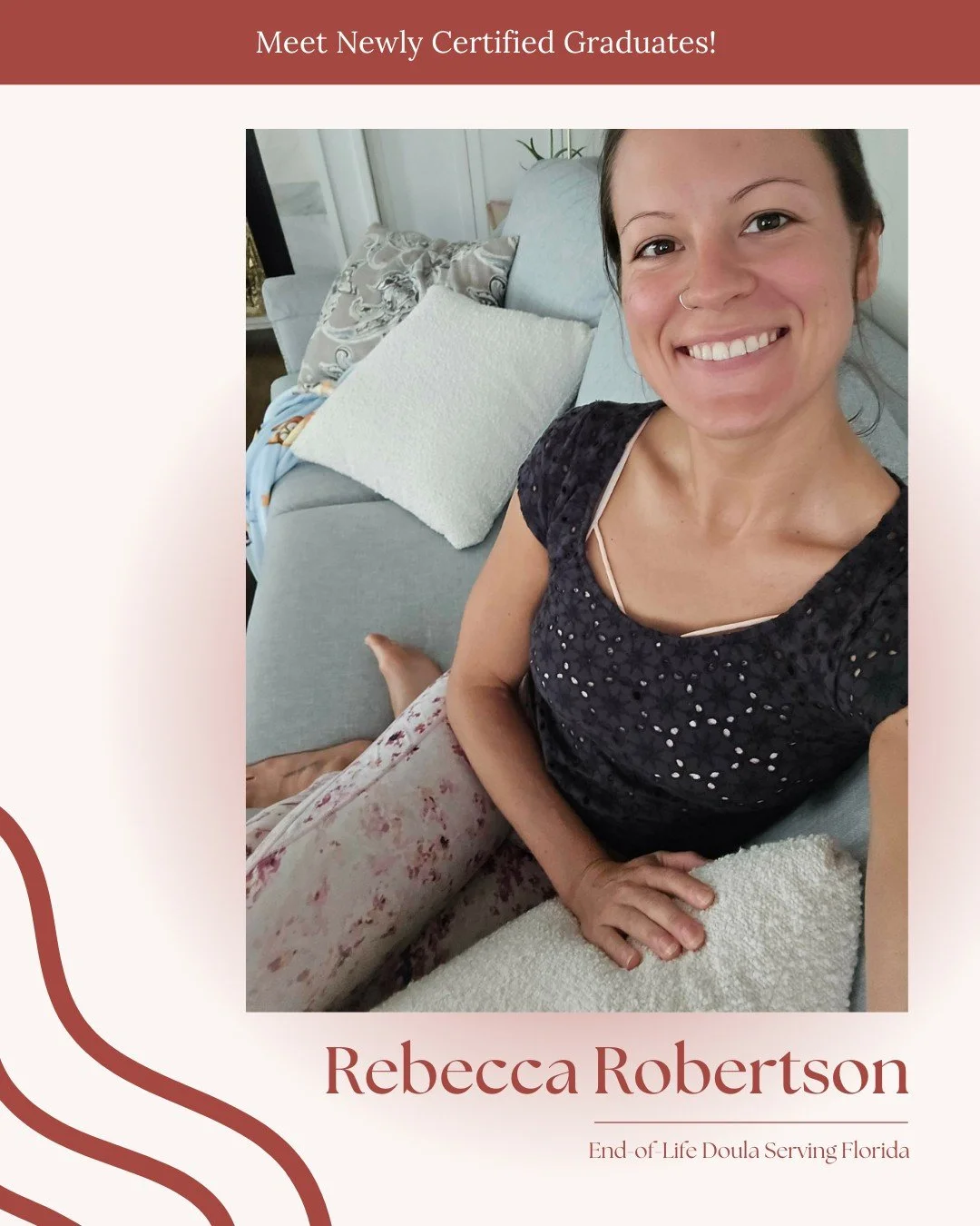 Please help us celebrate Rebecca Robertson, a newly certified End-of-Life Doula now serving communities across Florida. @rebecca.jean.robertson 

Rebecca brings a deep sense of presence, compassion, and clarity to some of life&rsquo;s most tender tra