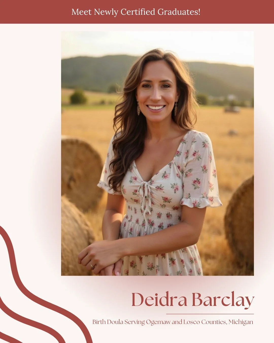 Please join us in congratulating Deidra Barclay, a newly certified Birth Doula now supporting growing families in Ogemaw and Iosco Counties, Michigan. 

Deidra brings a calming presence and unwavering advocacy to the birthing space. Her training and 