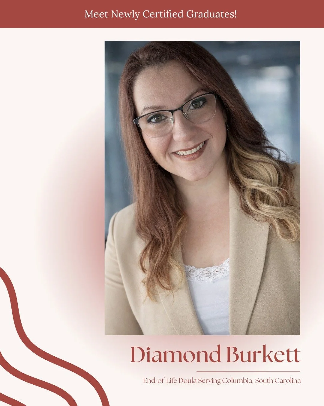 Please join us in congratulating Diamond Burkett, a newly certified End-of-Life Doula serving families in Columbia, South Carolina 🤍

Diamond brings compassion, calm presence, and deep respect for each family&rsquo;s journey. Her commitment to holdi