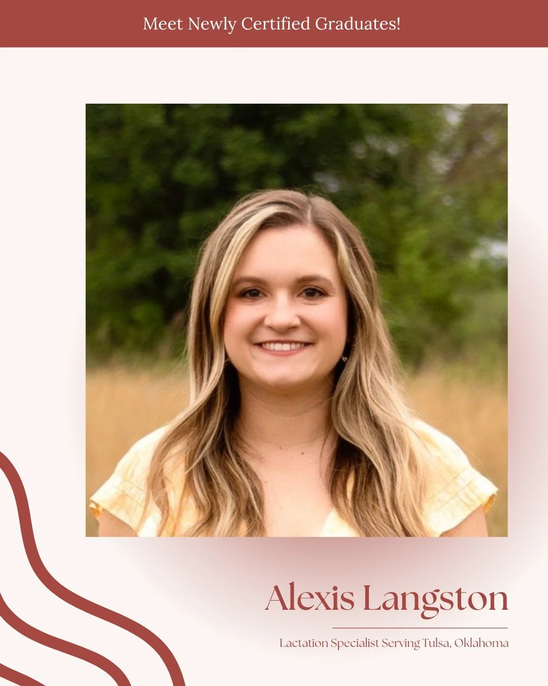 We&rsquo;re proud to celebrate Alexis Langston, now a certified Lactation Specialist serving families in Tulsa, Oklahoma. Alexis brings patience, clarity, and encouragement to the feeding journey &mdash; helping parents feel confident whether they&rs