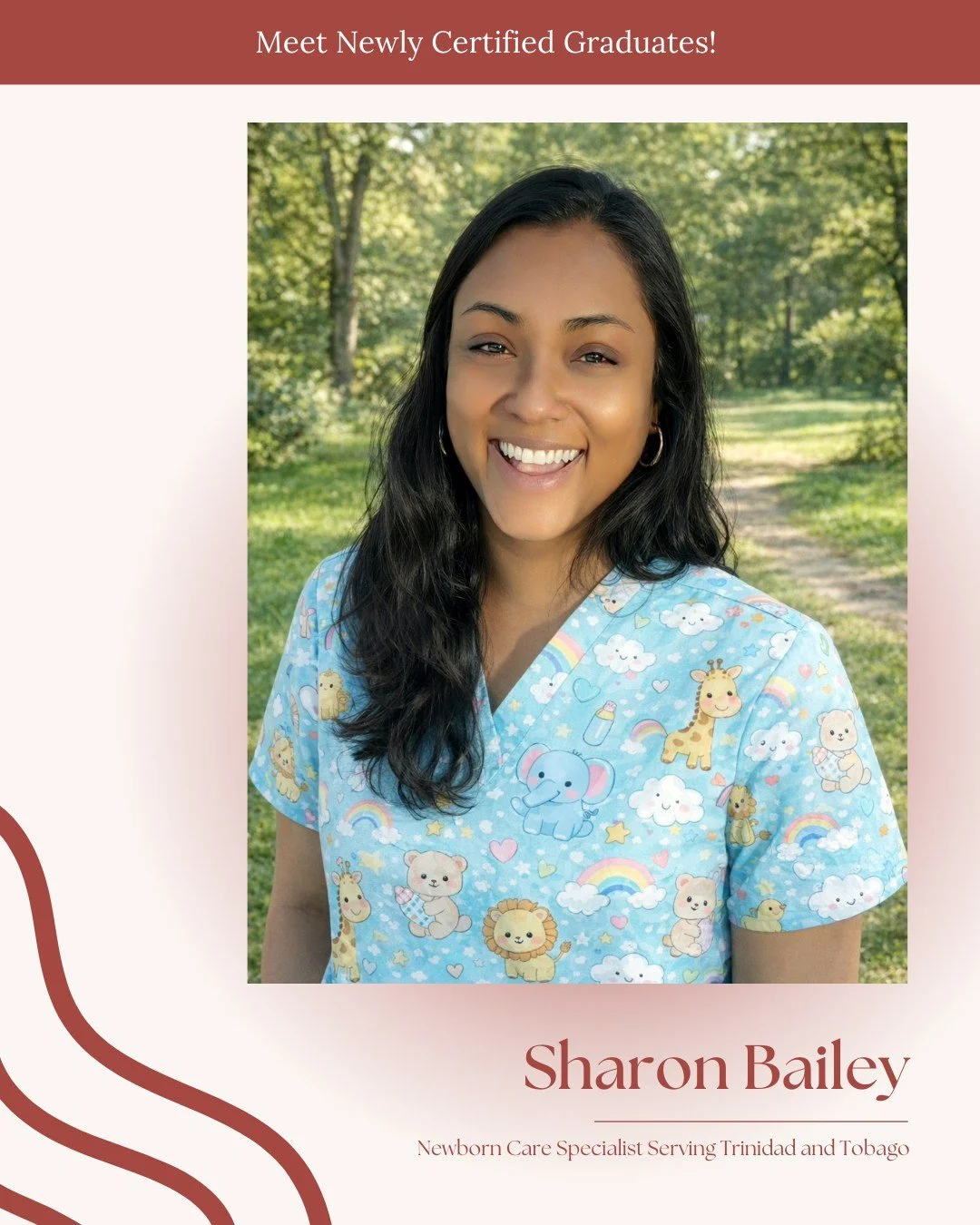 We&rsquo;re excited to celebrate Sharon Bailey, now a certified Newborn Care Specialist serving families in Trinidad and Tobago. Sharon brings joy, attentiveness, and skilled newborn guidance into those precious first days and weeks of life. From sle