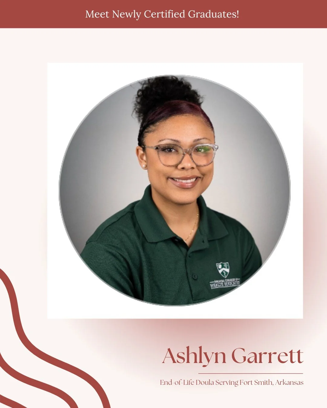 We&rsquo;re really happy to celebrate Ashlyn Garrett, now a certified End-of-Life Doula serving families in Fort Smith, Arkansas. Ashlyn is stepping into a role that&rsquo;s deeply meaningful &mdash; supporting individuals and families through some o