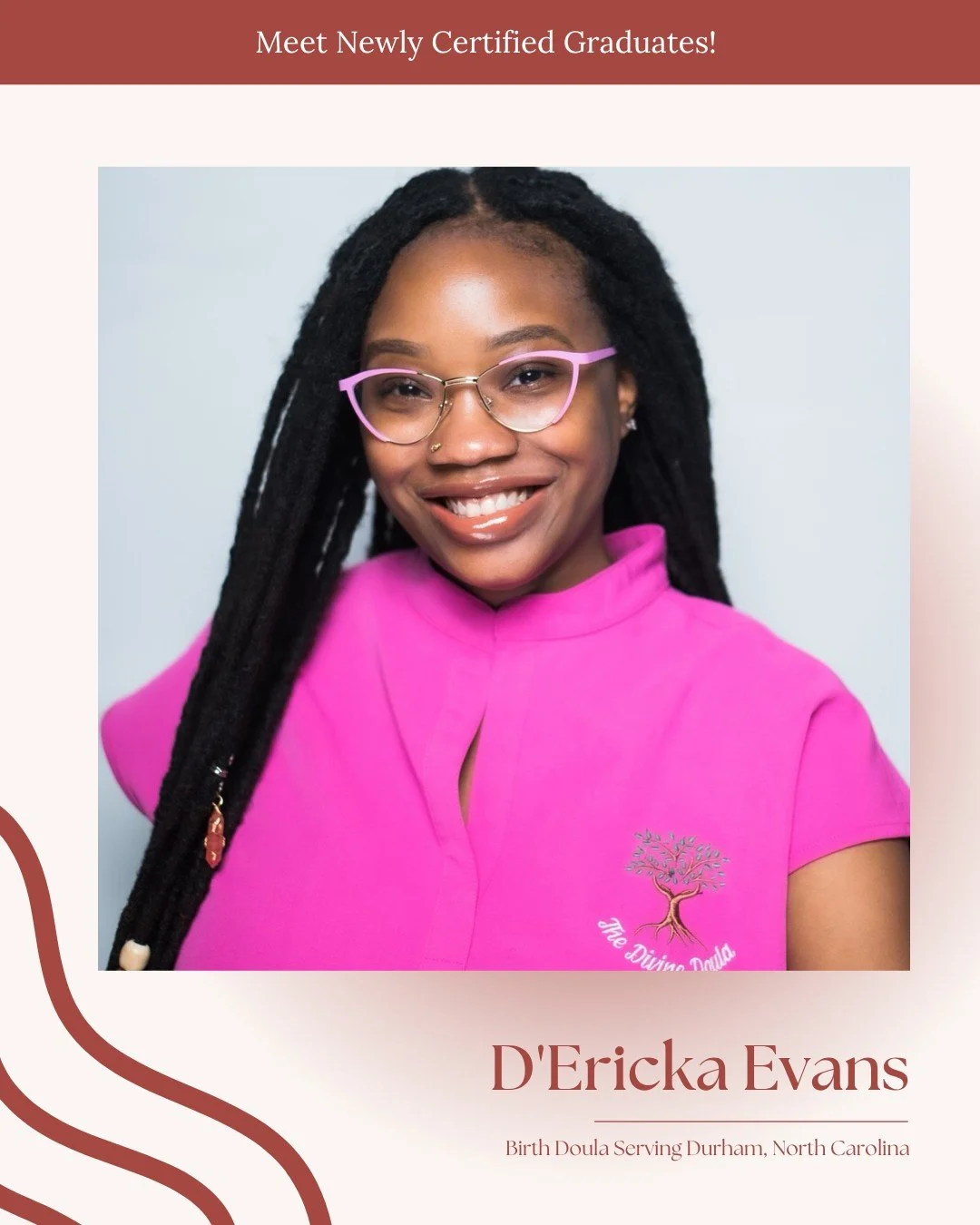 There&rsquo;s something powerful about having the right person by your side during birth. 

We&rsquo;re excited to celebrate D&rsquo;Ericka Evans, now a certified Birth Doula serving families in Durham, North Carolina. D&rsquo;Ericka brings warmth, s