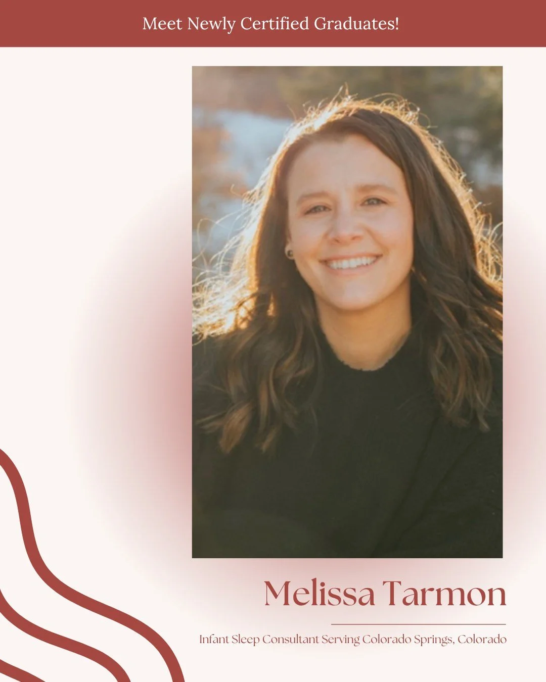We&rsquo;re happy to celebrate Melissa Tarmon, now a certified Infant Sleep Consultant serving families in Colorado Springs, Colorado. Melissa is stepping into this work ready to help parents feel more supported, more rested, and more confident as th