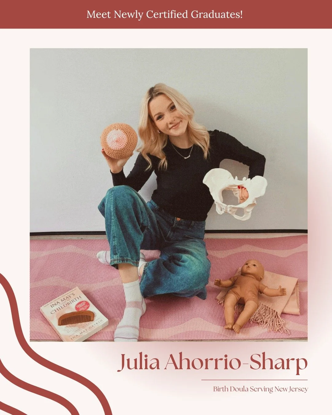 We&rsquo;re excited to celebrate Julia Ahorrio-Sharp, now a certified Birth Doula serving families in New Jersey. Julia is stepping into this work with curiosity, care, and a passion for helping parents better understand what their bodies are capable