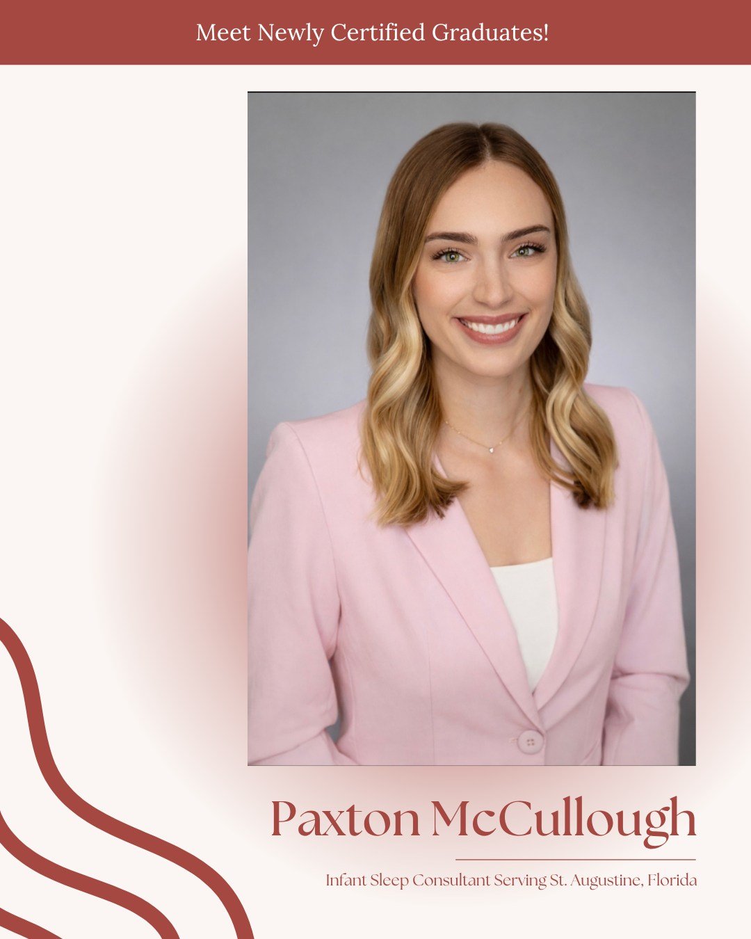 We&rsquo;re happy to celebrate Paxton McCullough, now a certified Infant Sleep Consultant serving families in St. Augustine, Florida. Paxton is stepping into this work ready to help parents feel more supported, more rested, and more confident as they