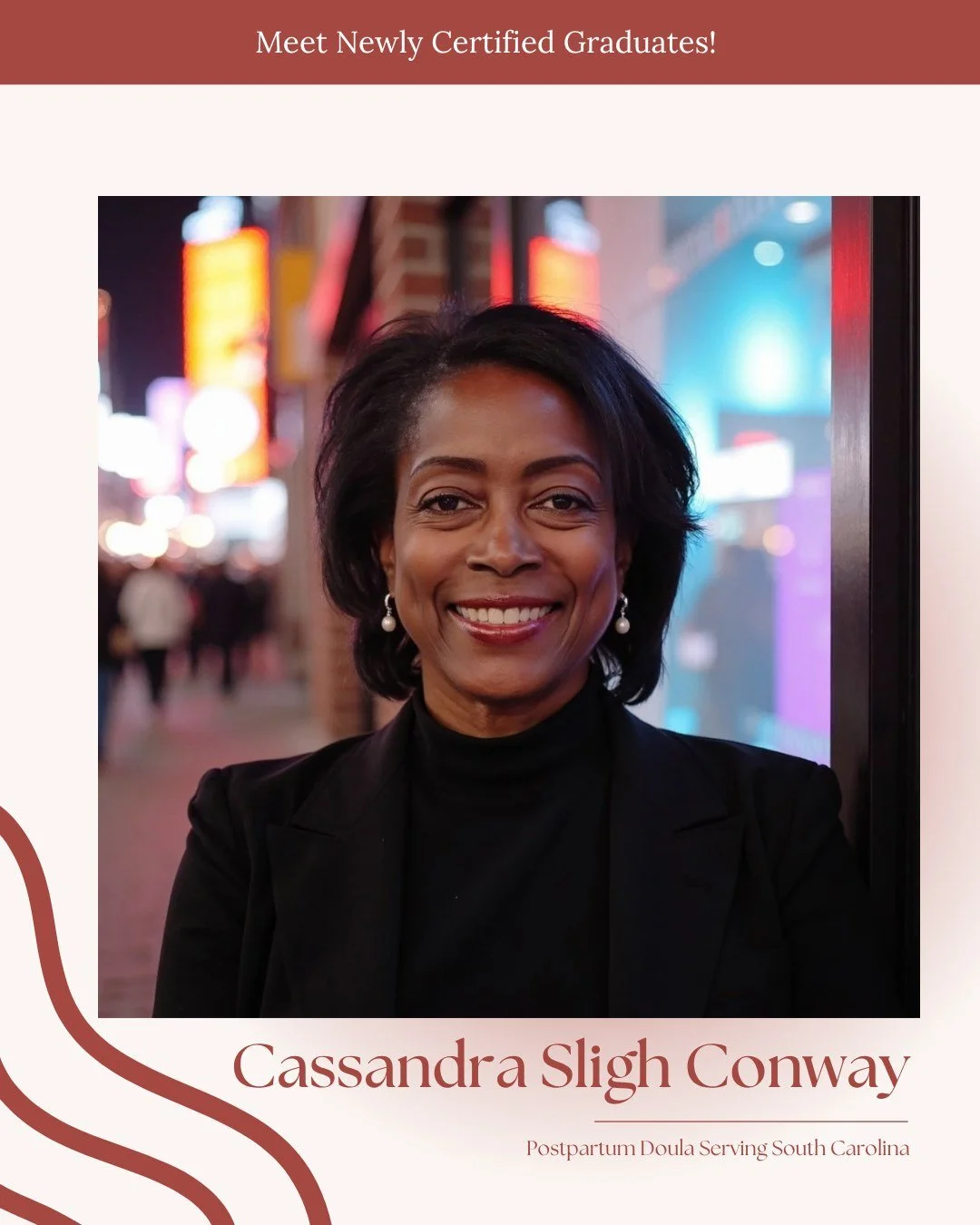 We&rsquo;re happy to celebrate Cassandra Sligh Conway, now a certified Postpartum Doula serving families in South Carolina. Cassandra is stepping into this work ready to support parents as they recover, adjust, and find their footing in life with a n