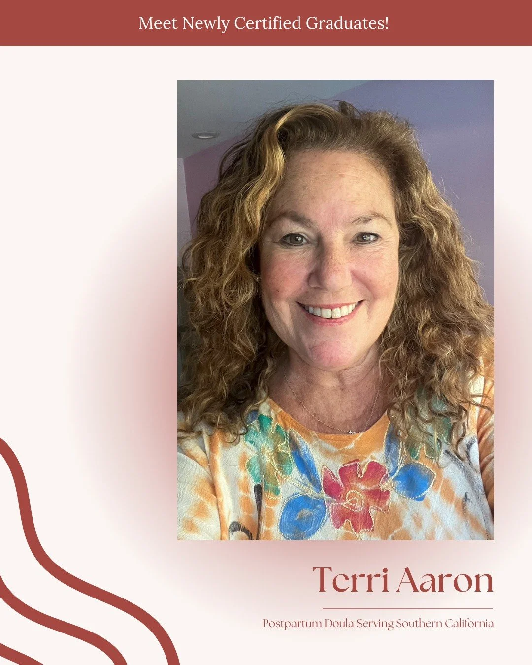 We&rsquo;re happy to celebrate Terri Aaron, now a certified Postpartum Doula serving families in Southern California. Terri is stepping into this work ready to support parents as they recover, settle in, and figure out what this new season looks like
