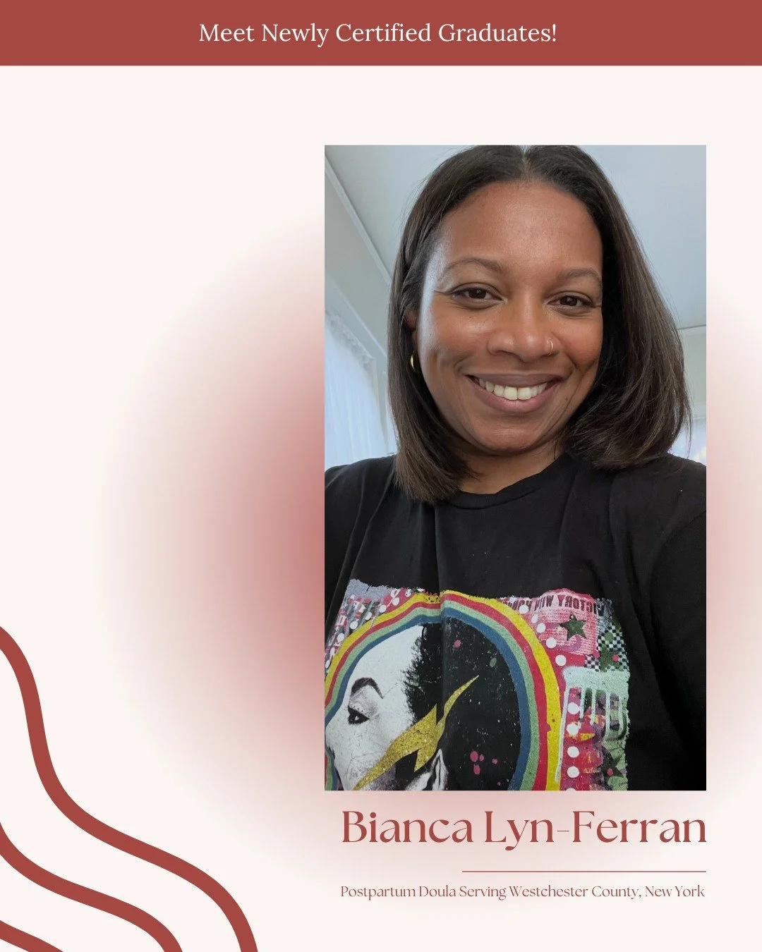 We&rsquo;re happy to celebrate Bianca Lyn-Ferran, now a certified Postpartum Doula serving families in Westchester County, New York. Bianca is stepping into this work ready to support parents through recovery, newborn care, and all the everyday momen