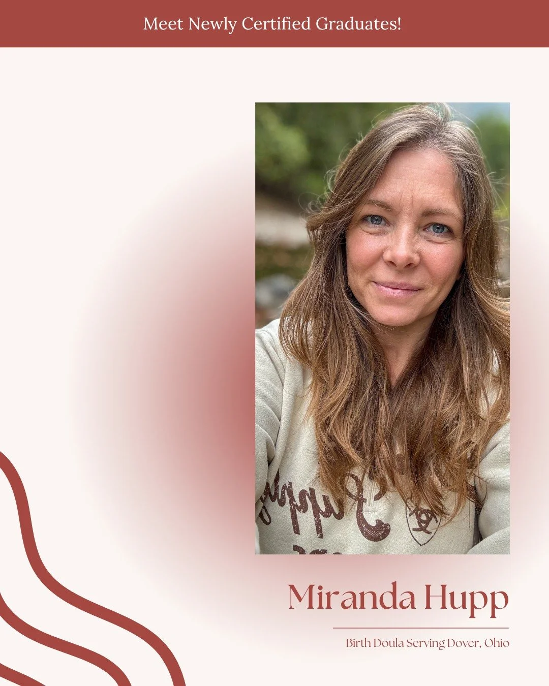 We&rsquo;re happy to celebrate Miranda Hupp, now a certified Birth Doula serving families in Dover, Ohio. Miranda is stepping into this work ready to support parents with care, encouragement, and a steady presence during one of the biggest moments of