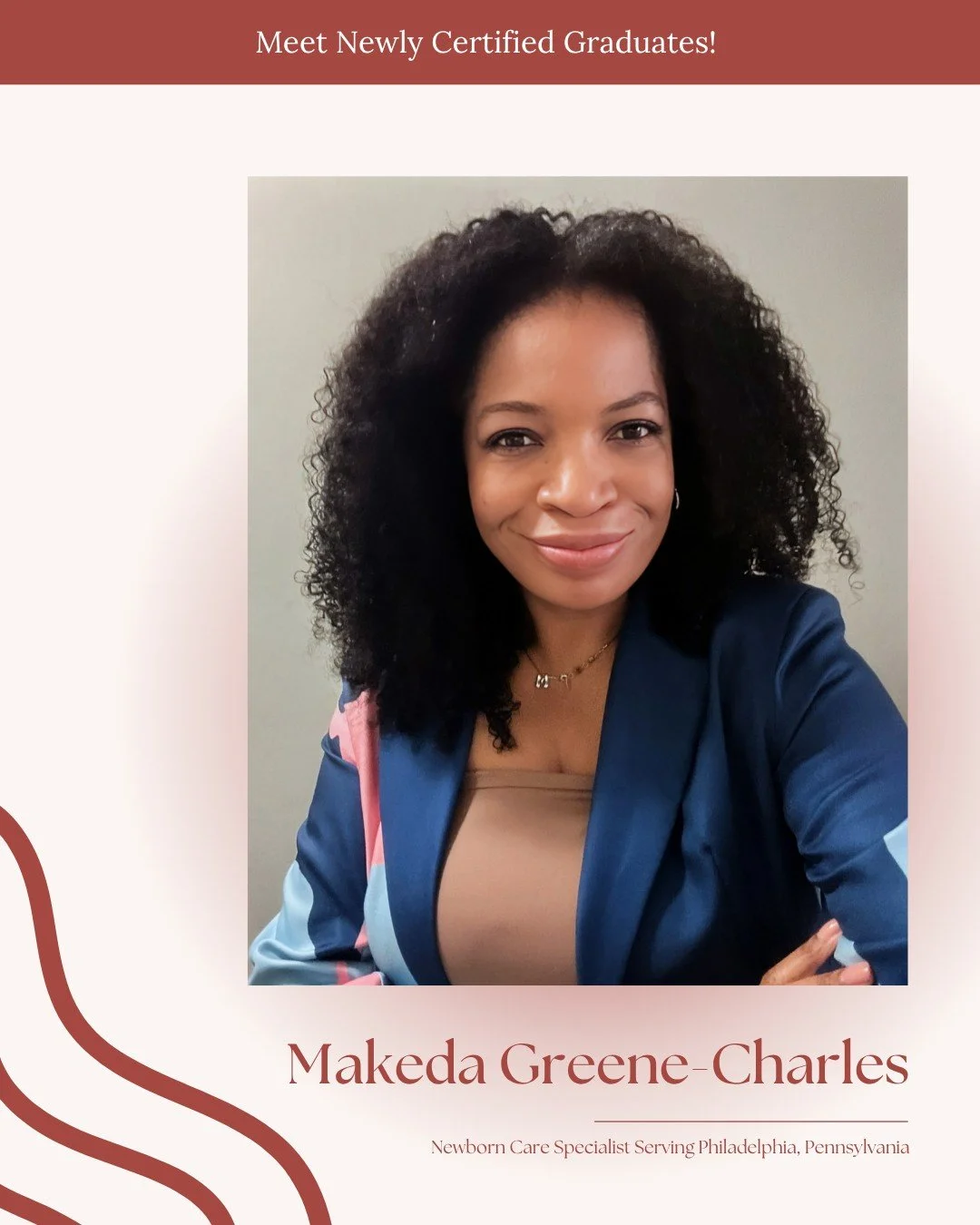 Please join us in congratulating Makeda Greene-Charles on becoming a certified Newborn Care Specialist through DNT Network. @flourishbeyondthebumpdoulacare 

Makeda is now serving families in Philadelphia, Pennsylvania, providing newborn care educati