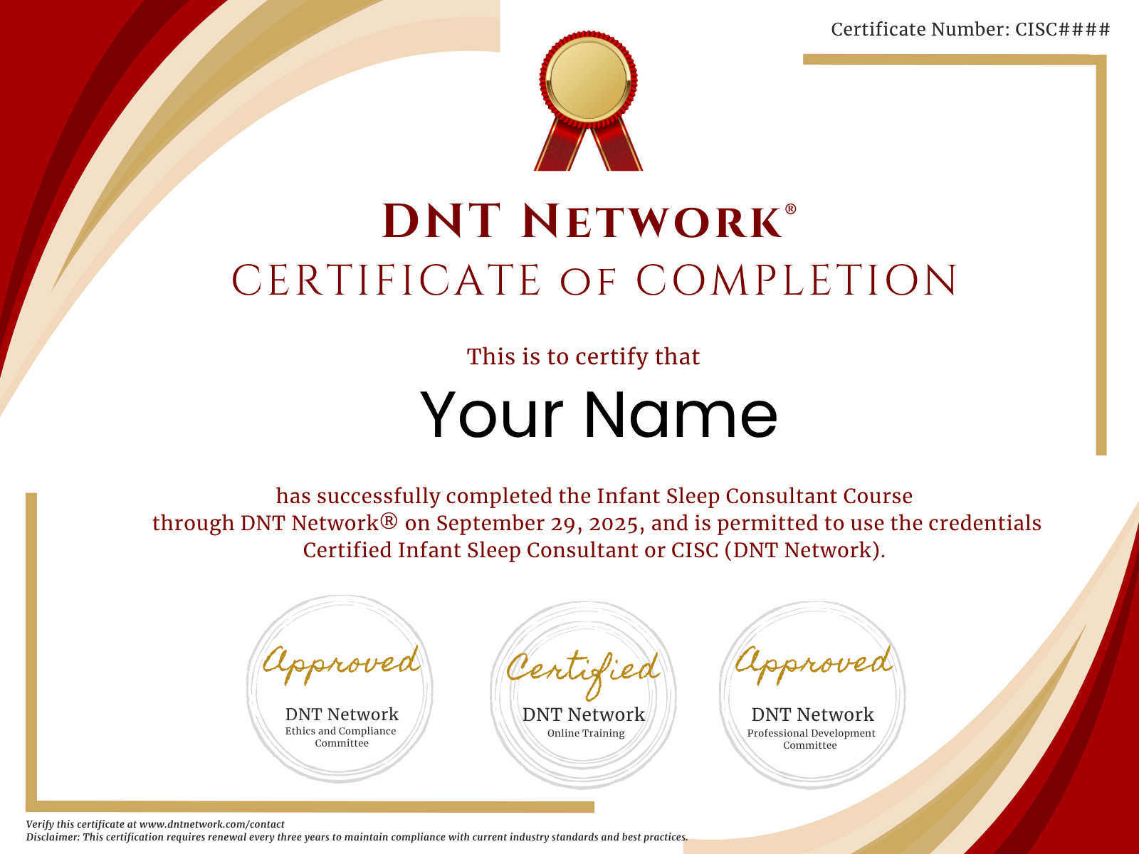 DNT network certification