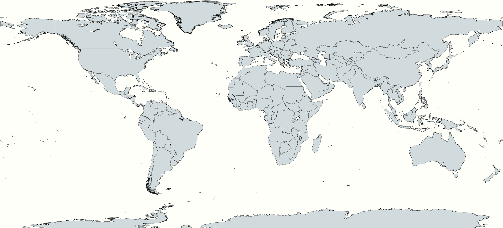 Simplified world map