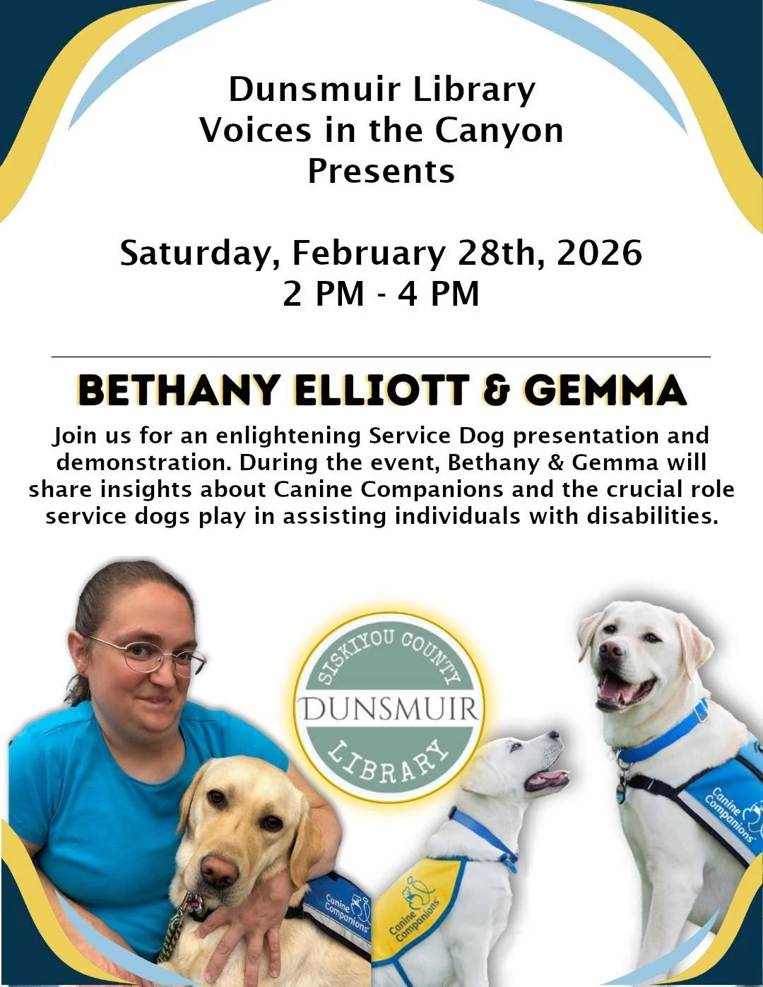 Bethie Elliot &amp; Gemma the service dog