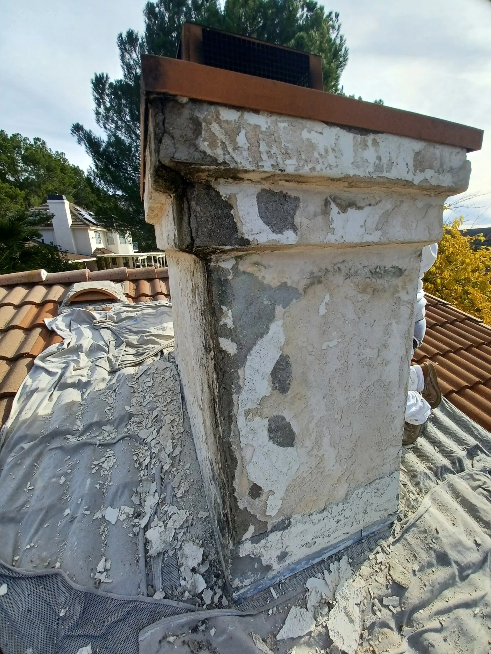 Stucco Damage Before in Ramona