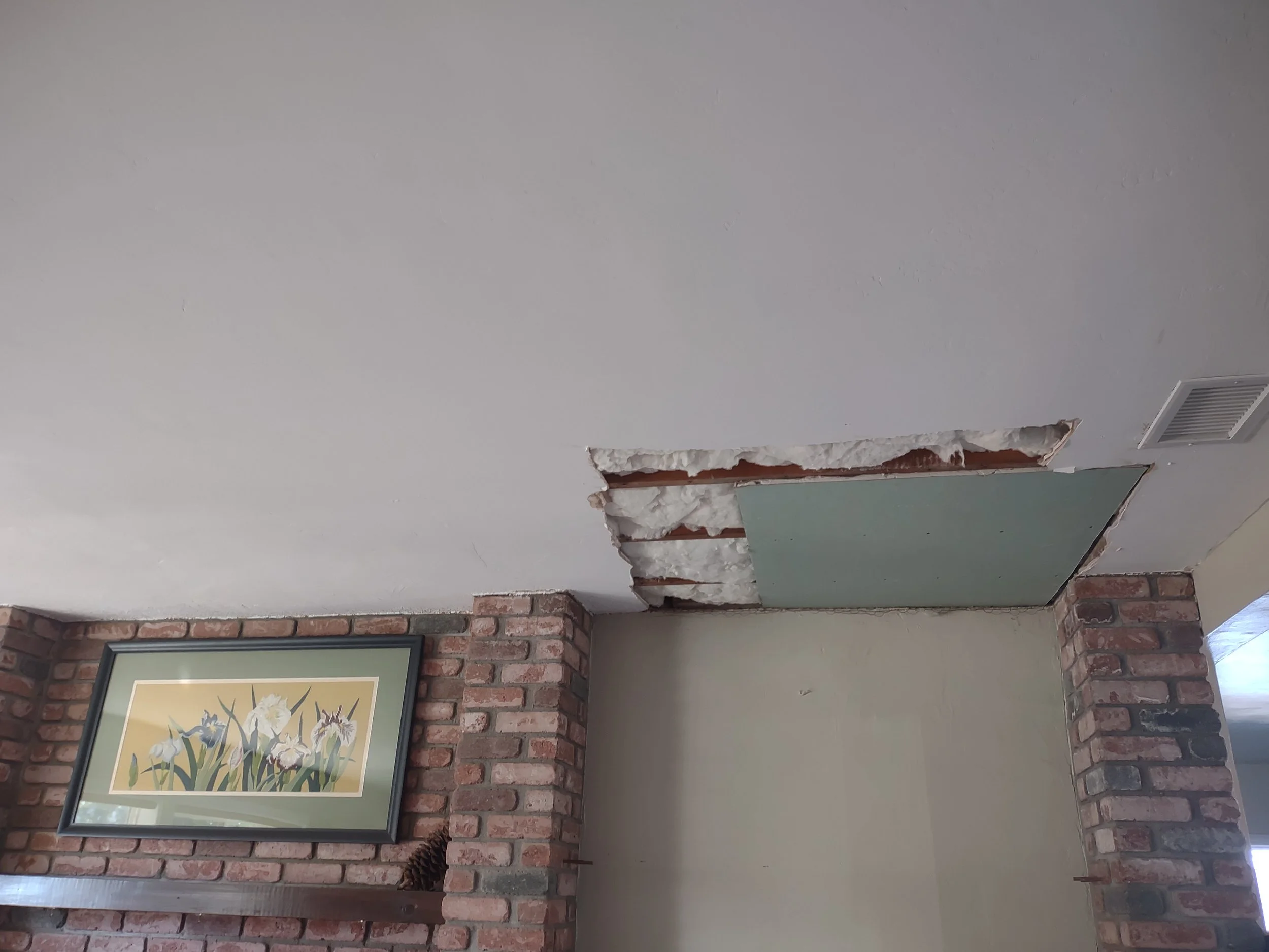 Drywall damage before in Poway