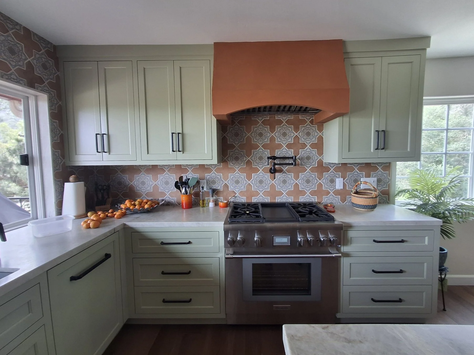 Venetian Plaster Stove Hood, Sprayed Conversion Varnish Cabinetry After.jpg