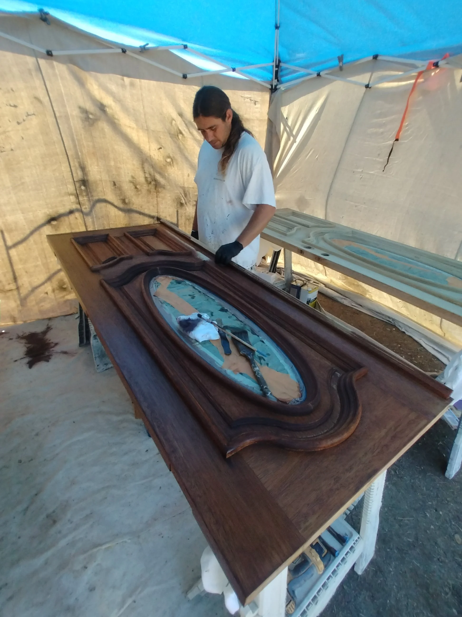 Custom Stain Front Door Refinish in Santa Ysabel Process.jpg