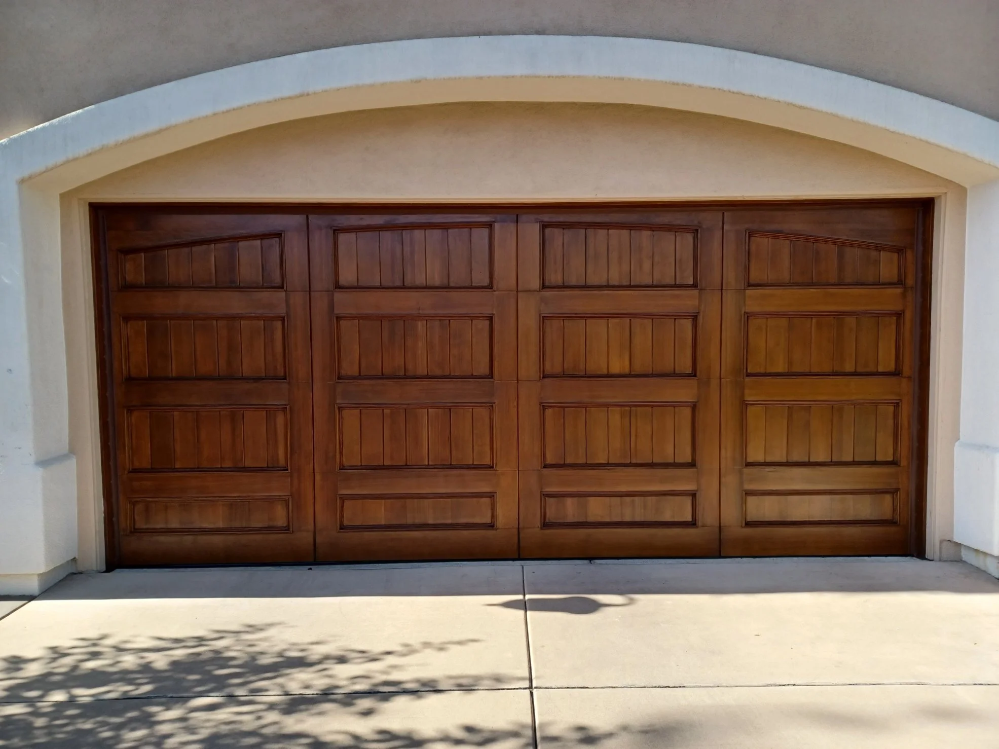 Wooden garage door stain after in encinitas