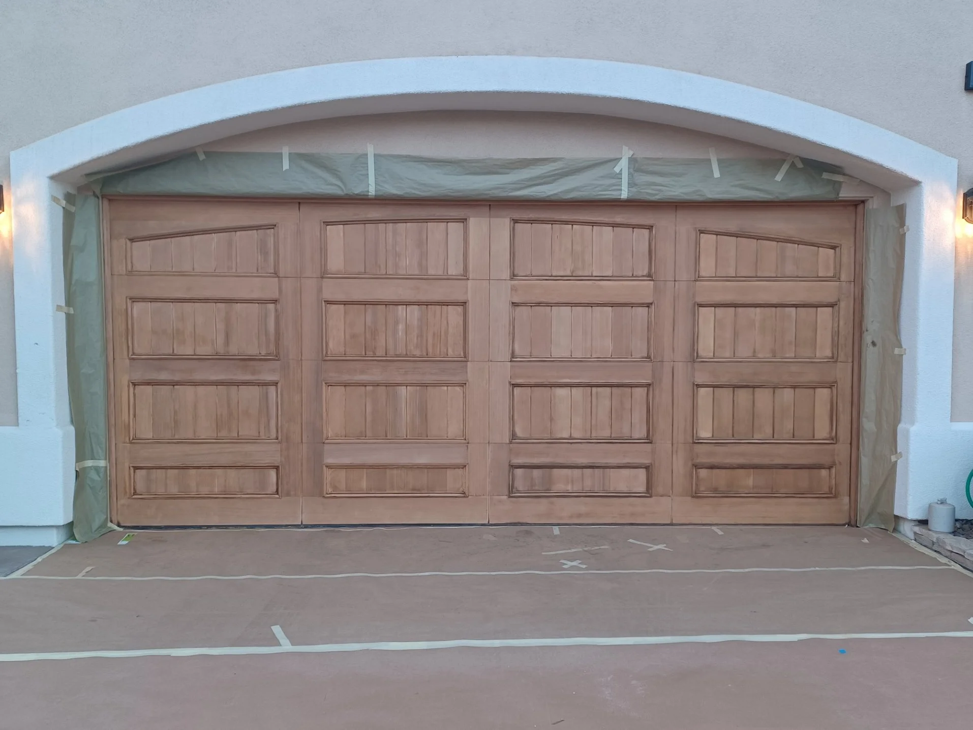 wood garage refinishing Before in Encinitas