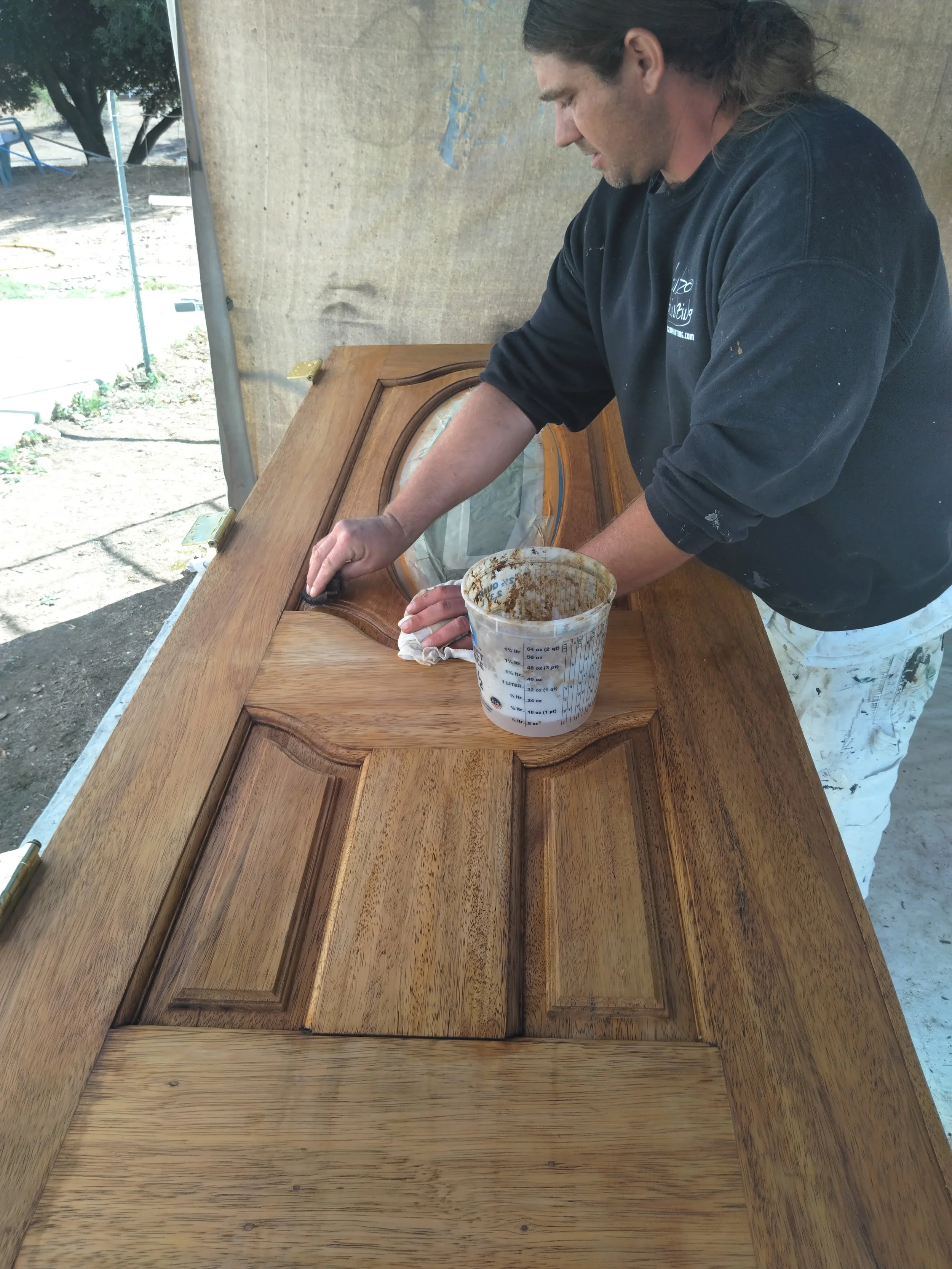 Custom Stain Front Door Refinish in Santa Ysabel Process.jpg