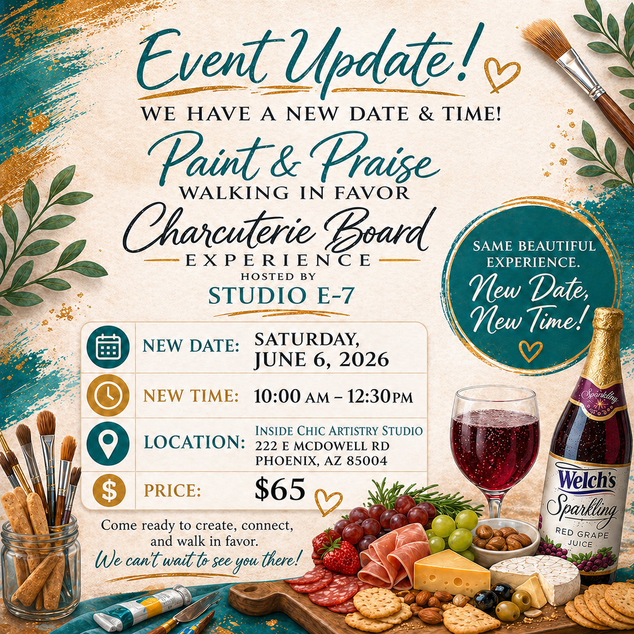Paint + Praise Charcuterie Experience New Date/Time