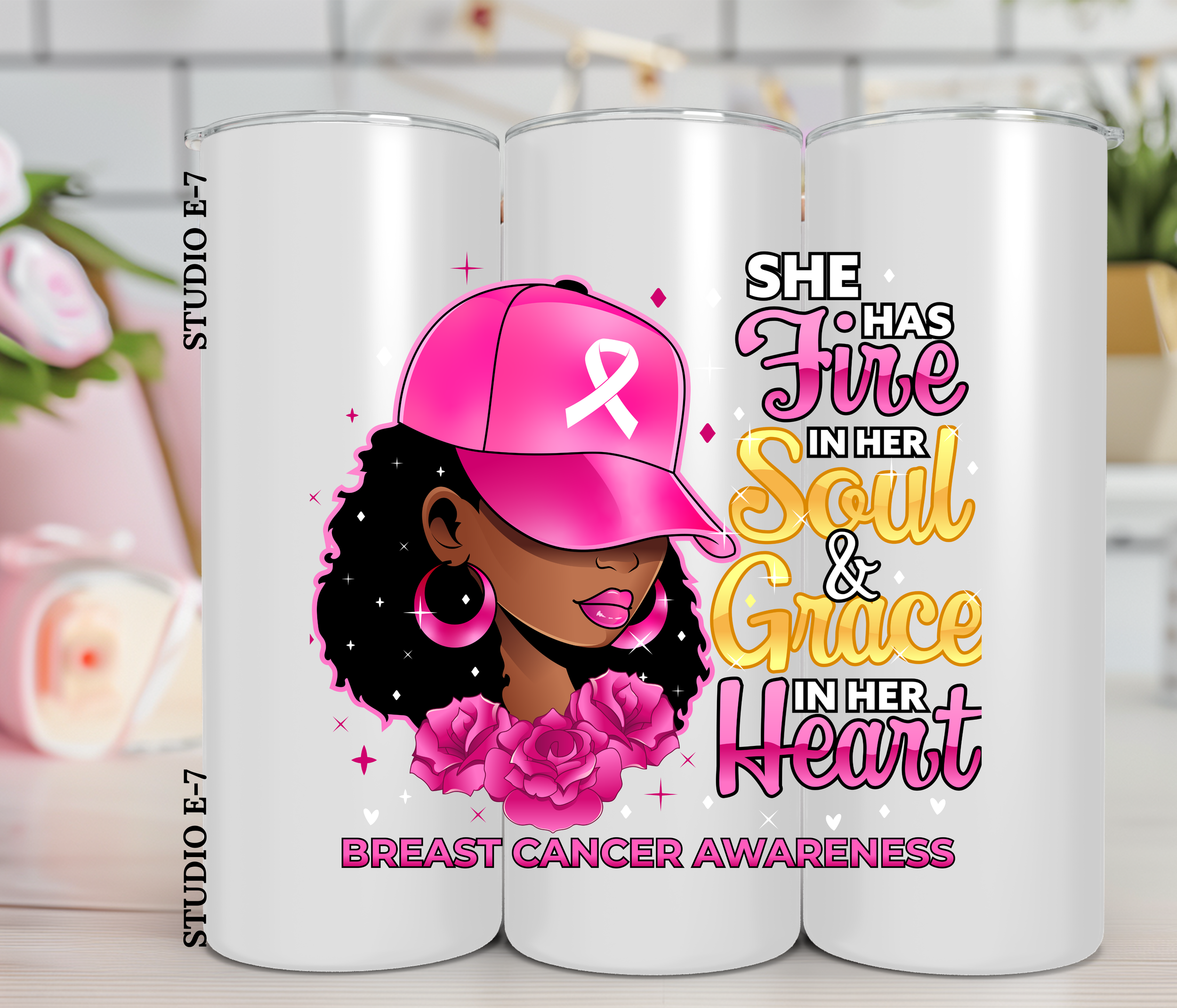 She has fire Breast Cancer Tumbler.png
